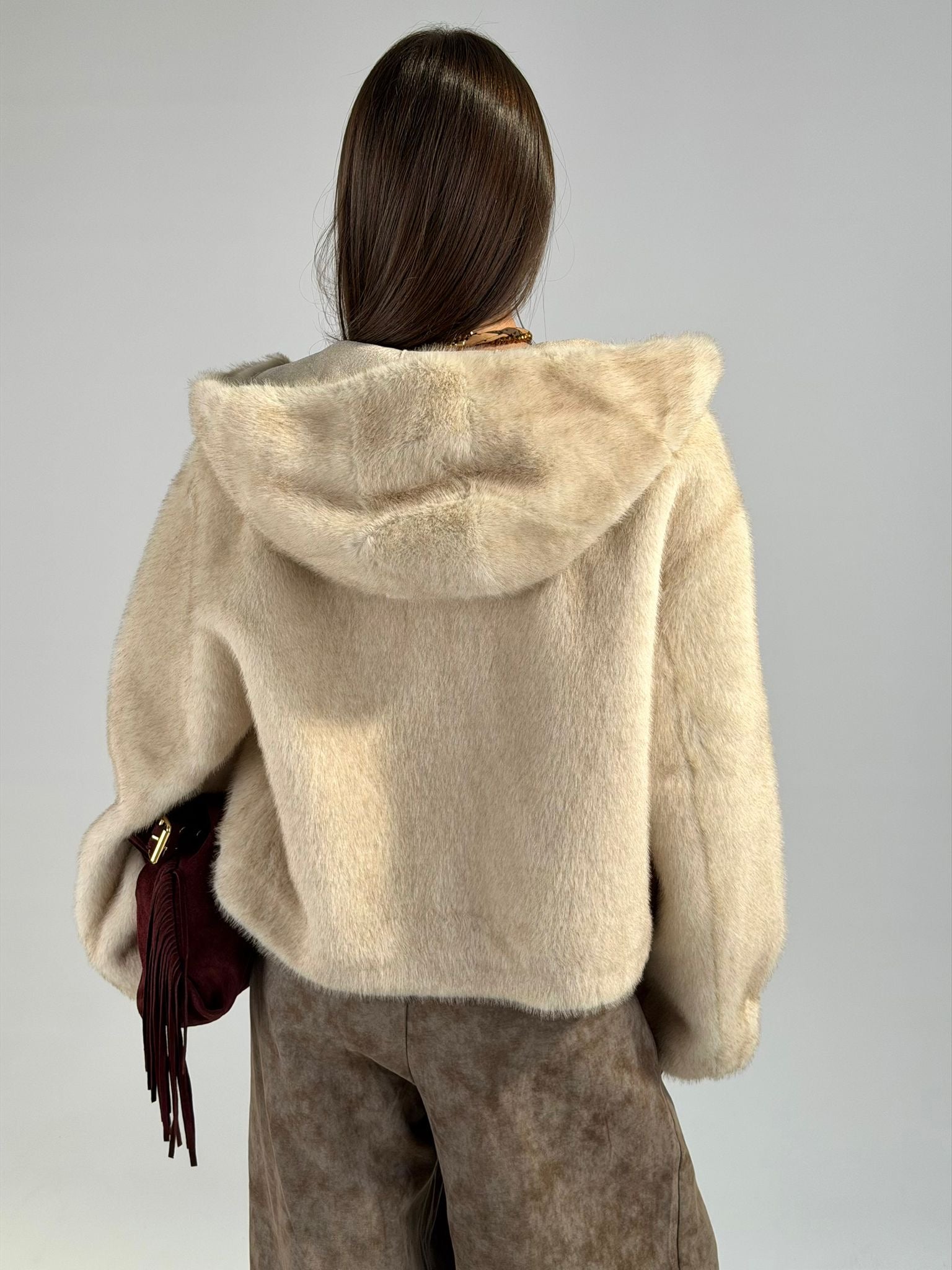 Pelliccia Bomber beige
