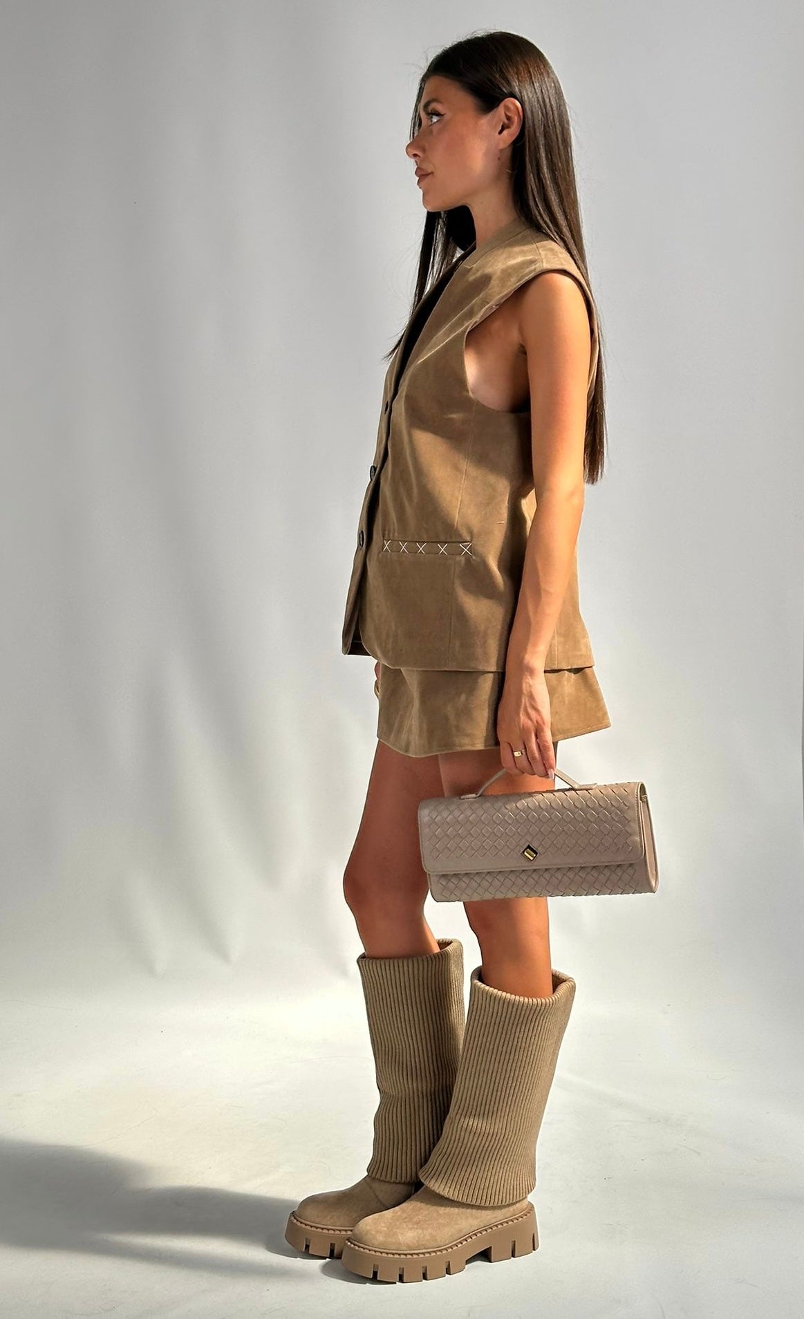 Gilet completo Dubai tabacco