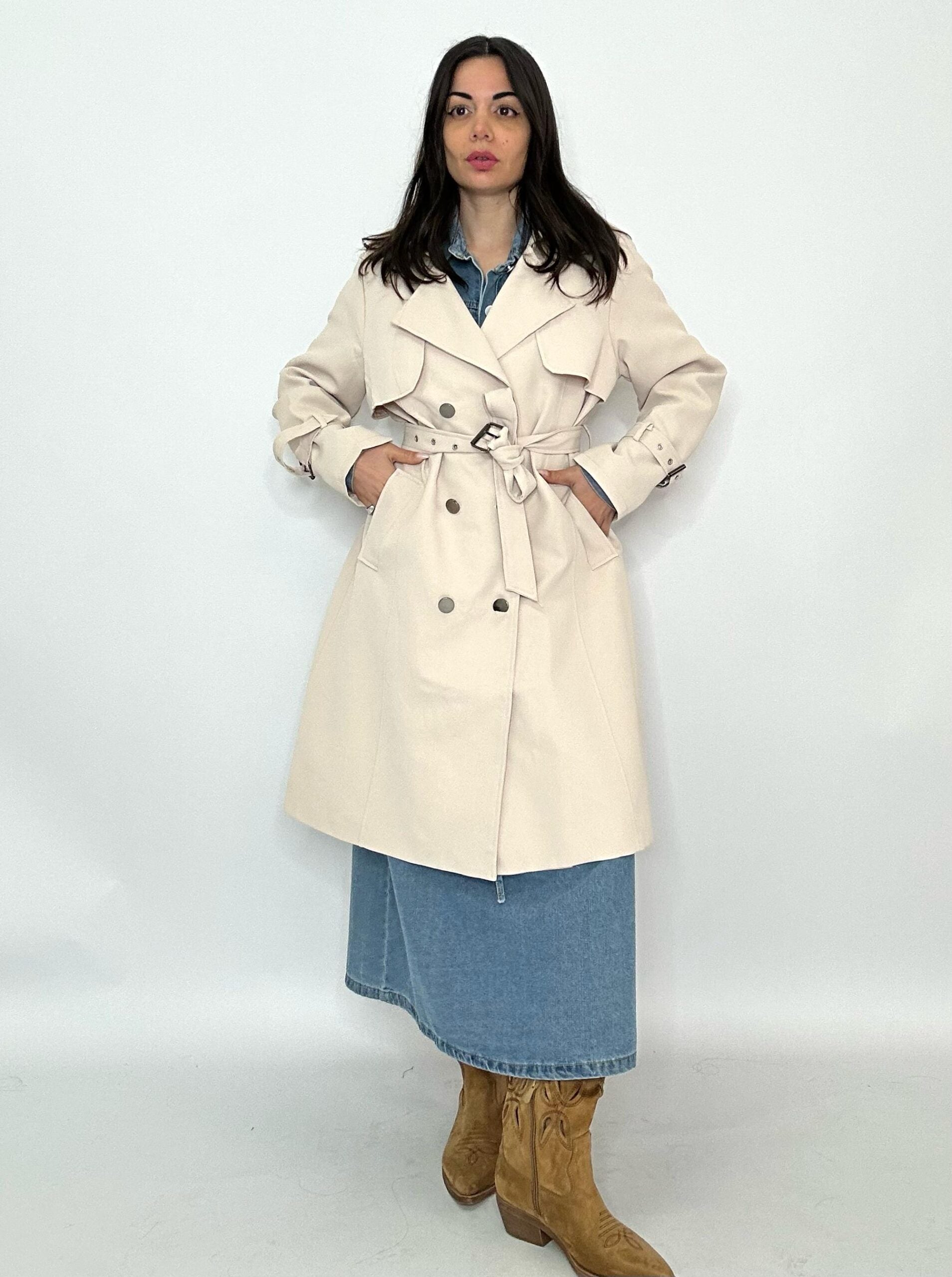 MAXI TRENCH LIANA 805 beige