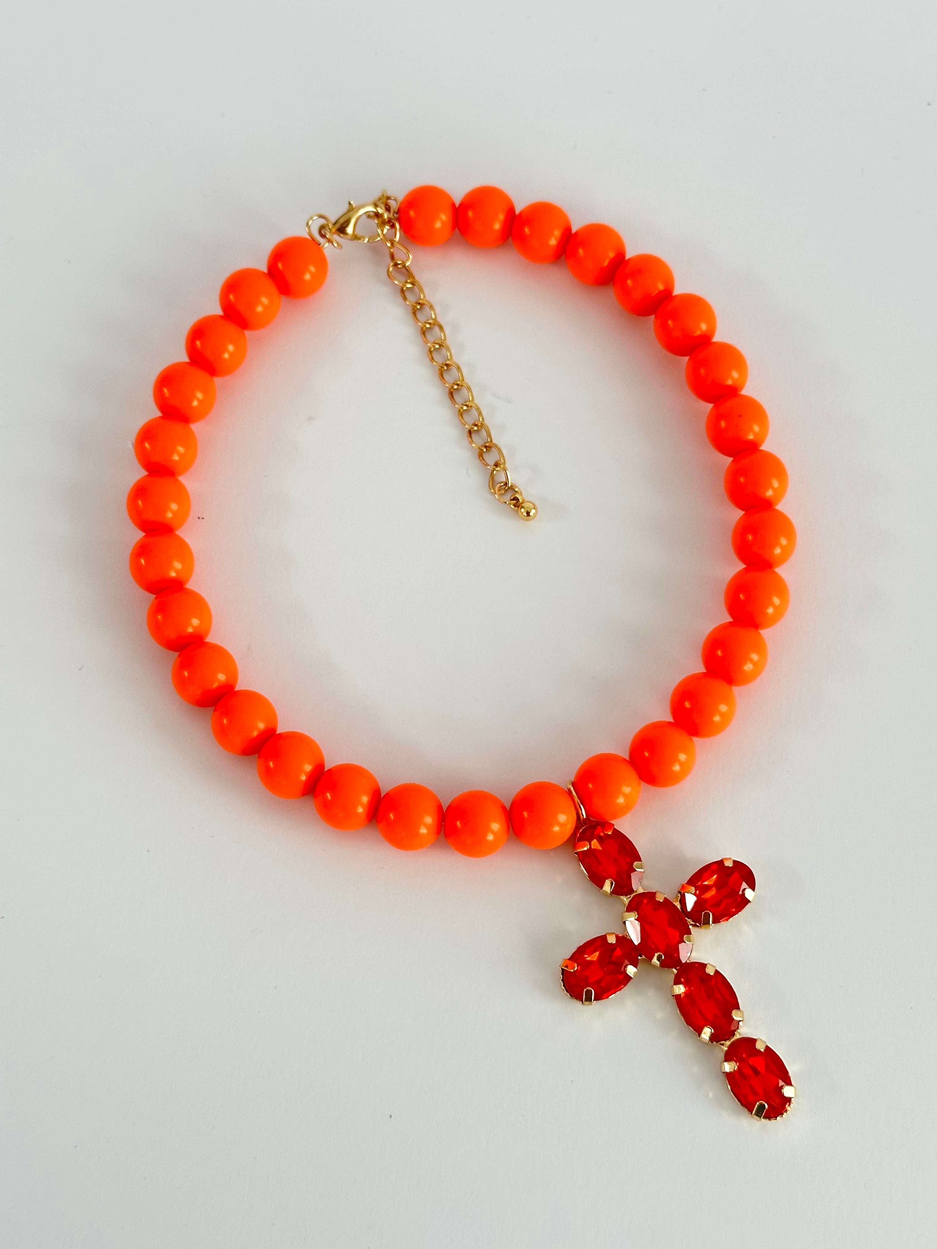 maxi Collana croce colorata