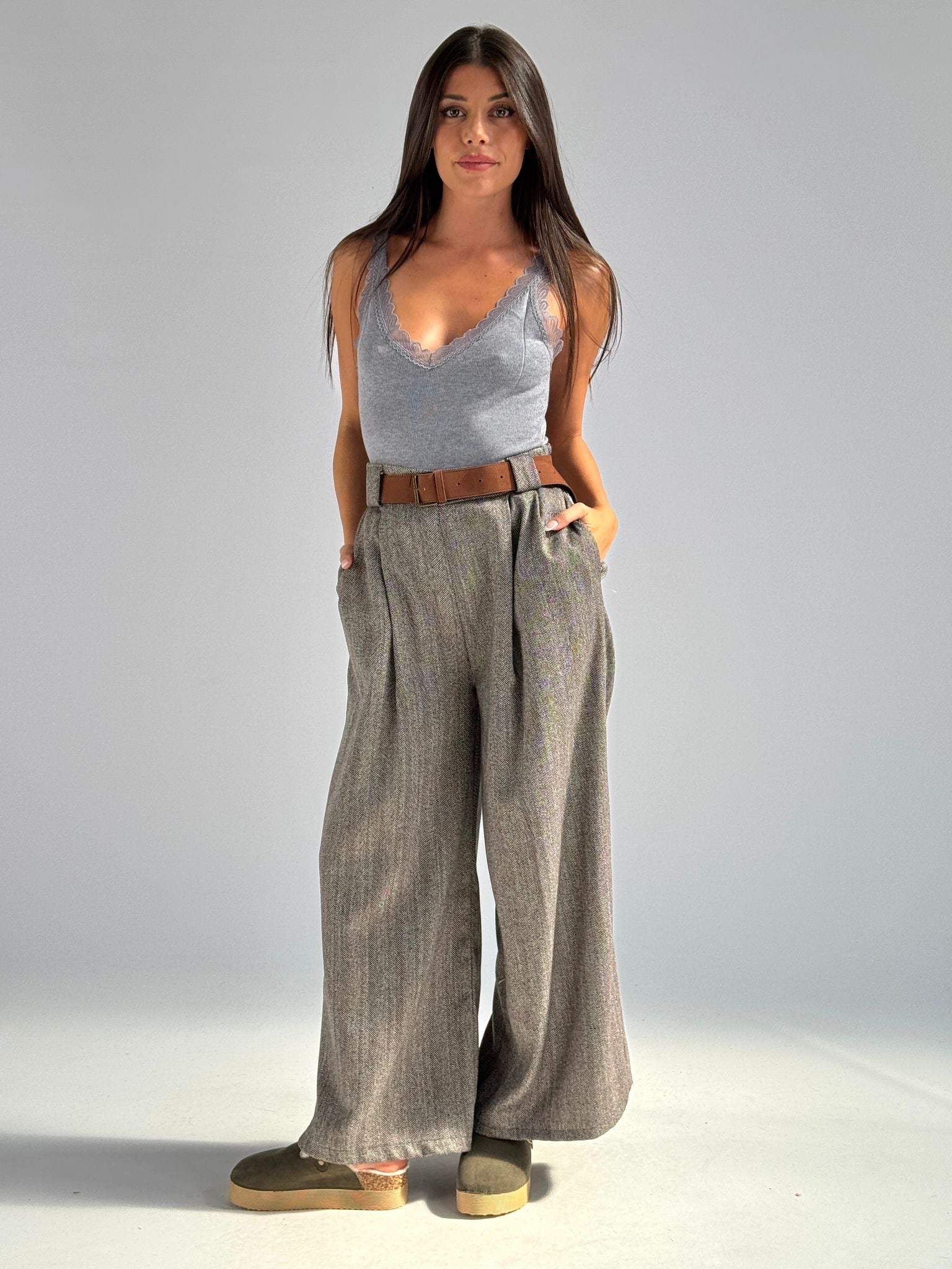 Top Mary grigio