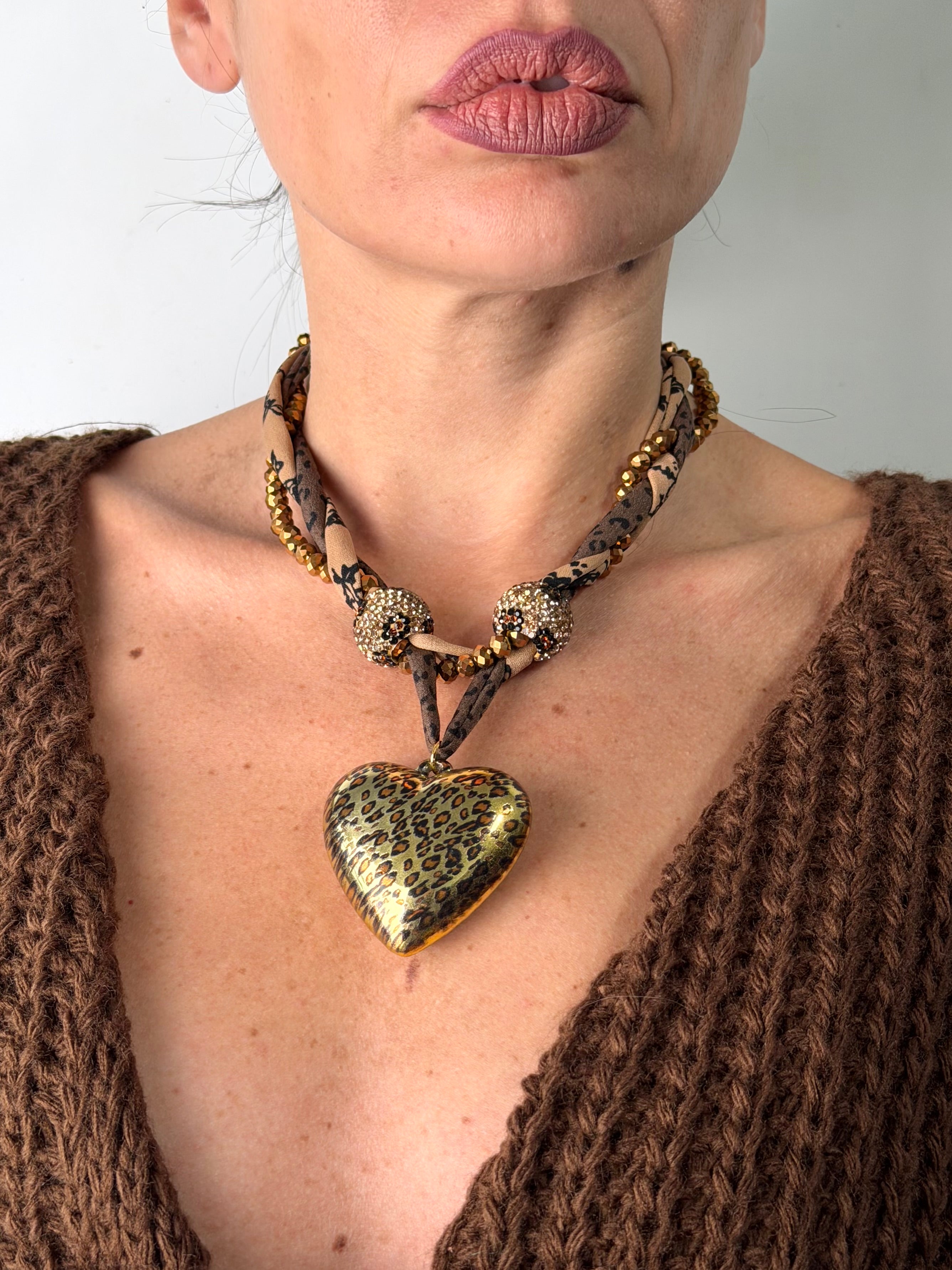 Collana maxi cuore maculato