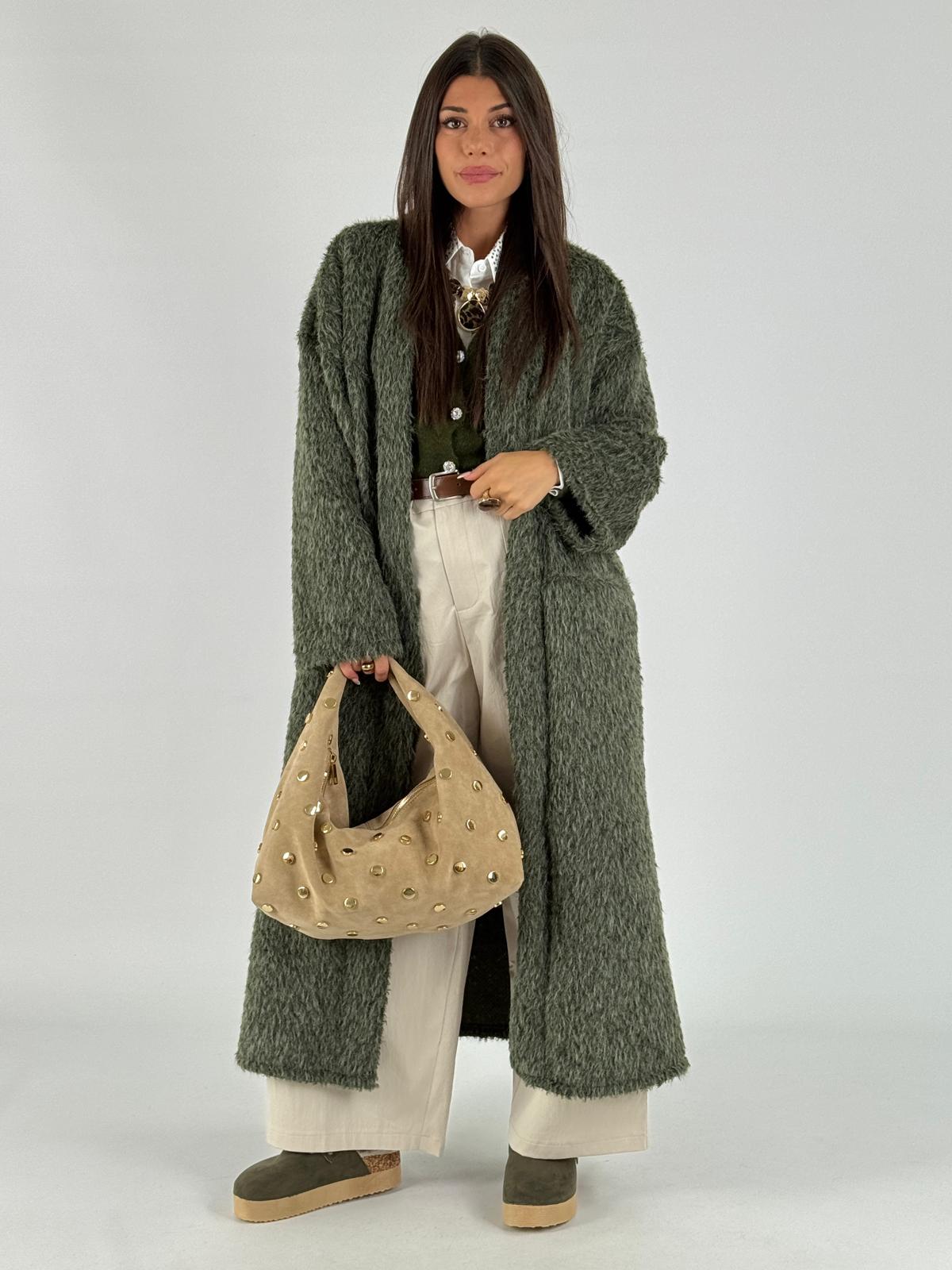 Cappotto Pelliccia lunga verde