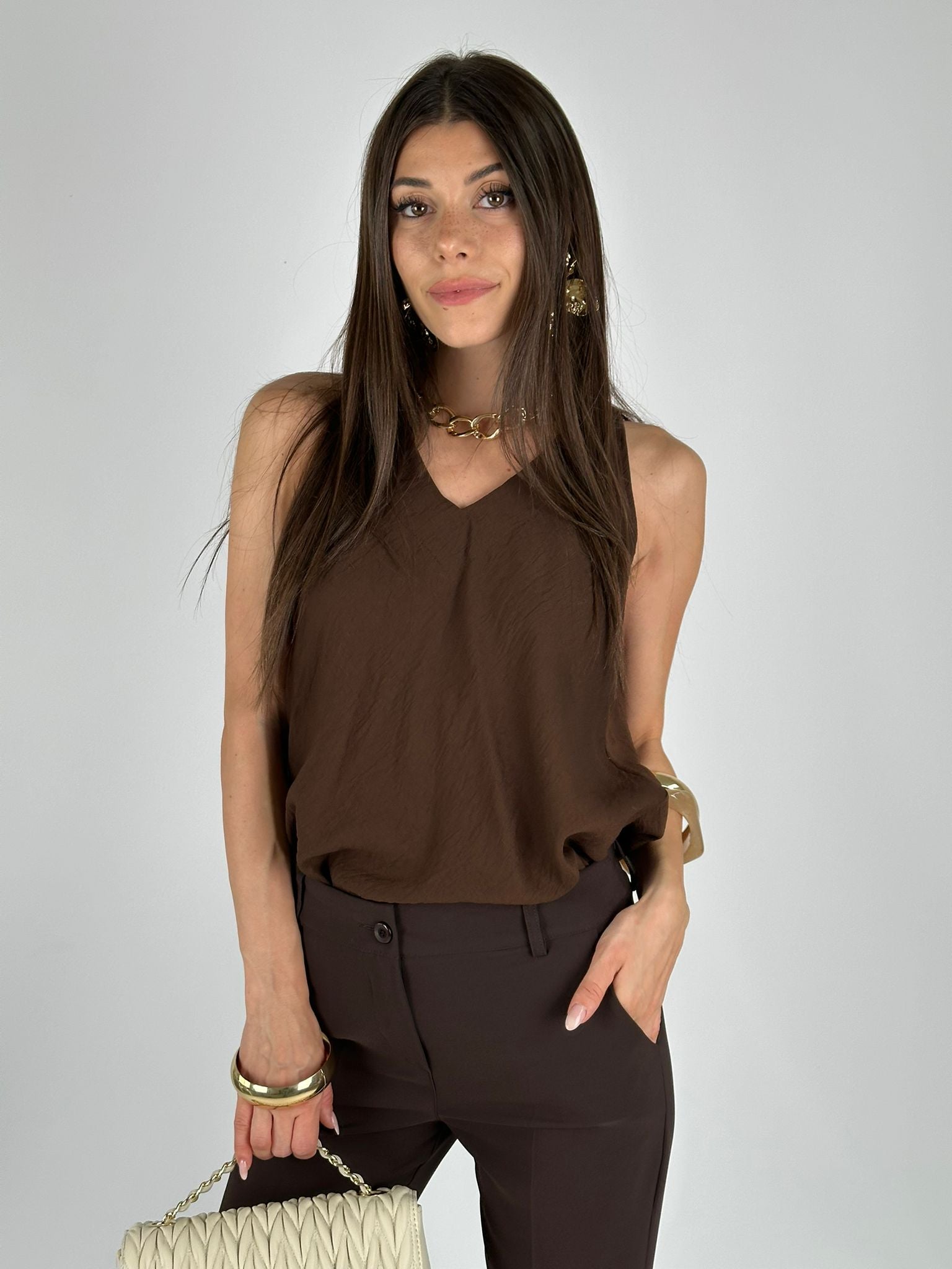 Top fiocco retro moro