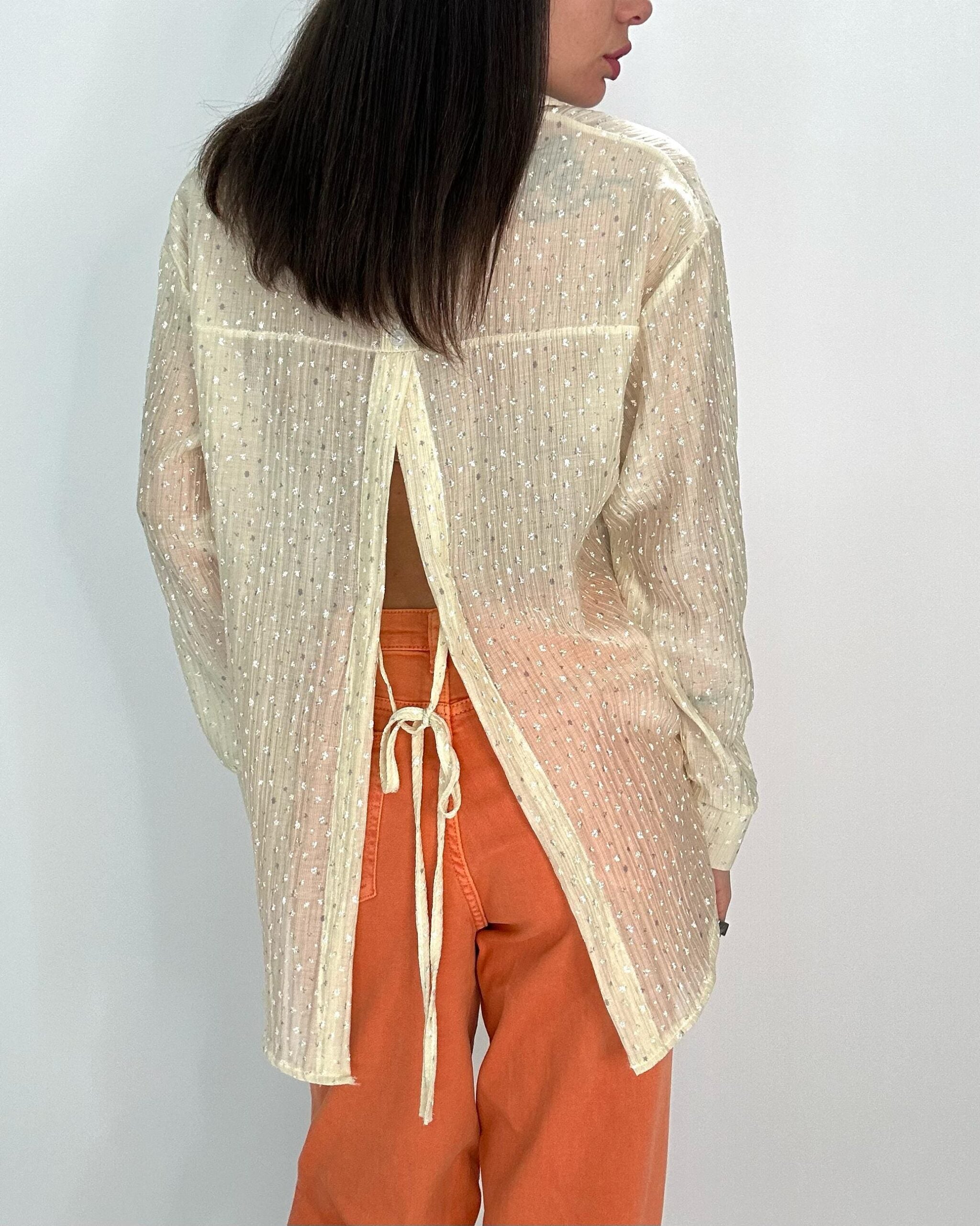 CAMICIA FIOCCO RETRO 805 gialla