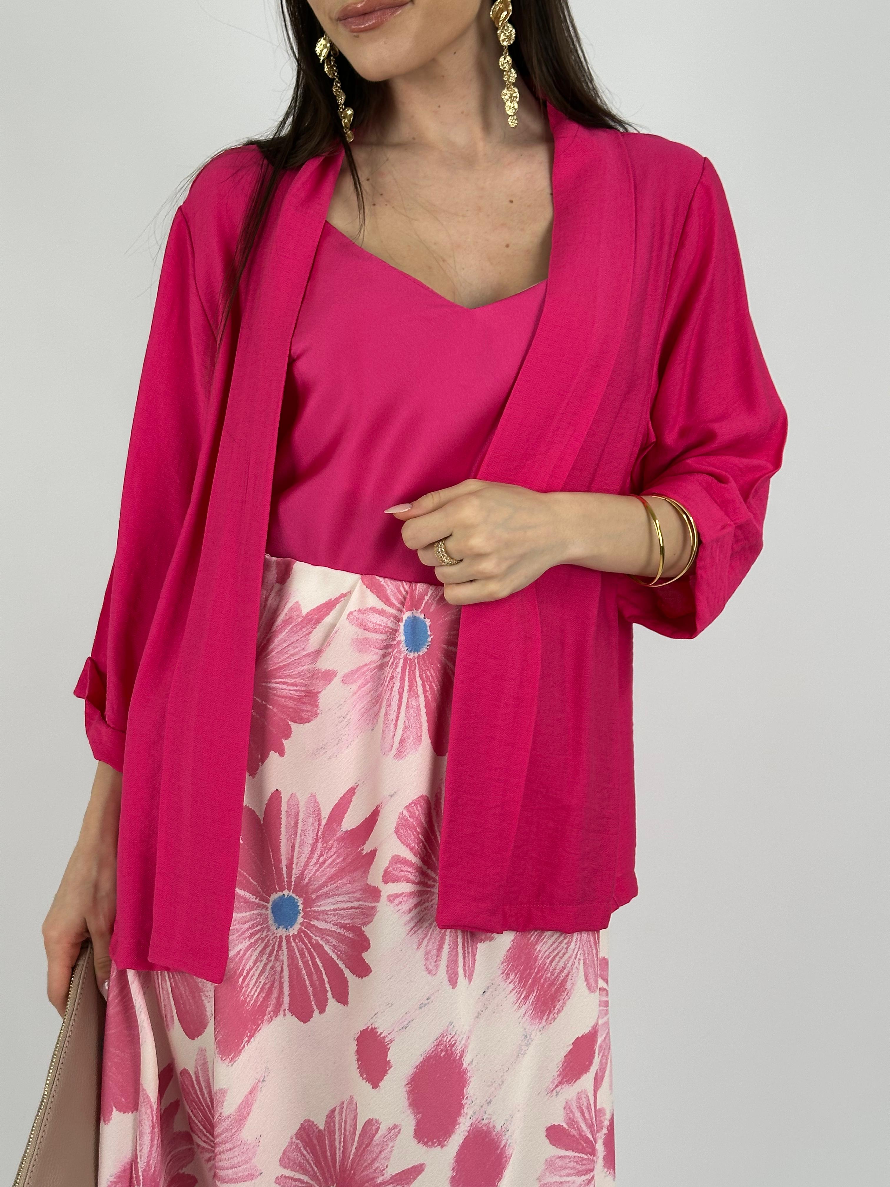 Camicia aperta primavera fucsia