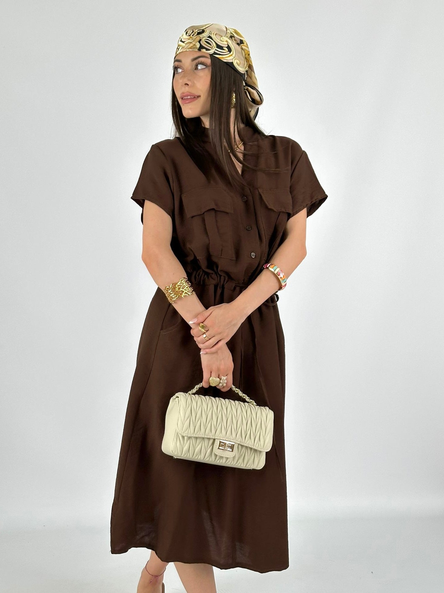 Abito coulisse marrone