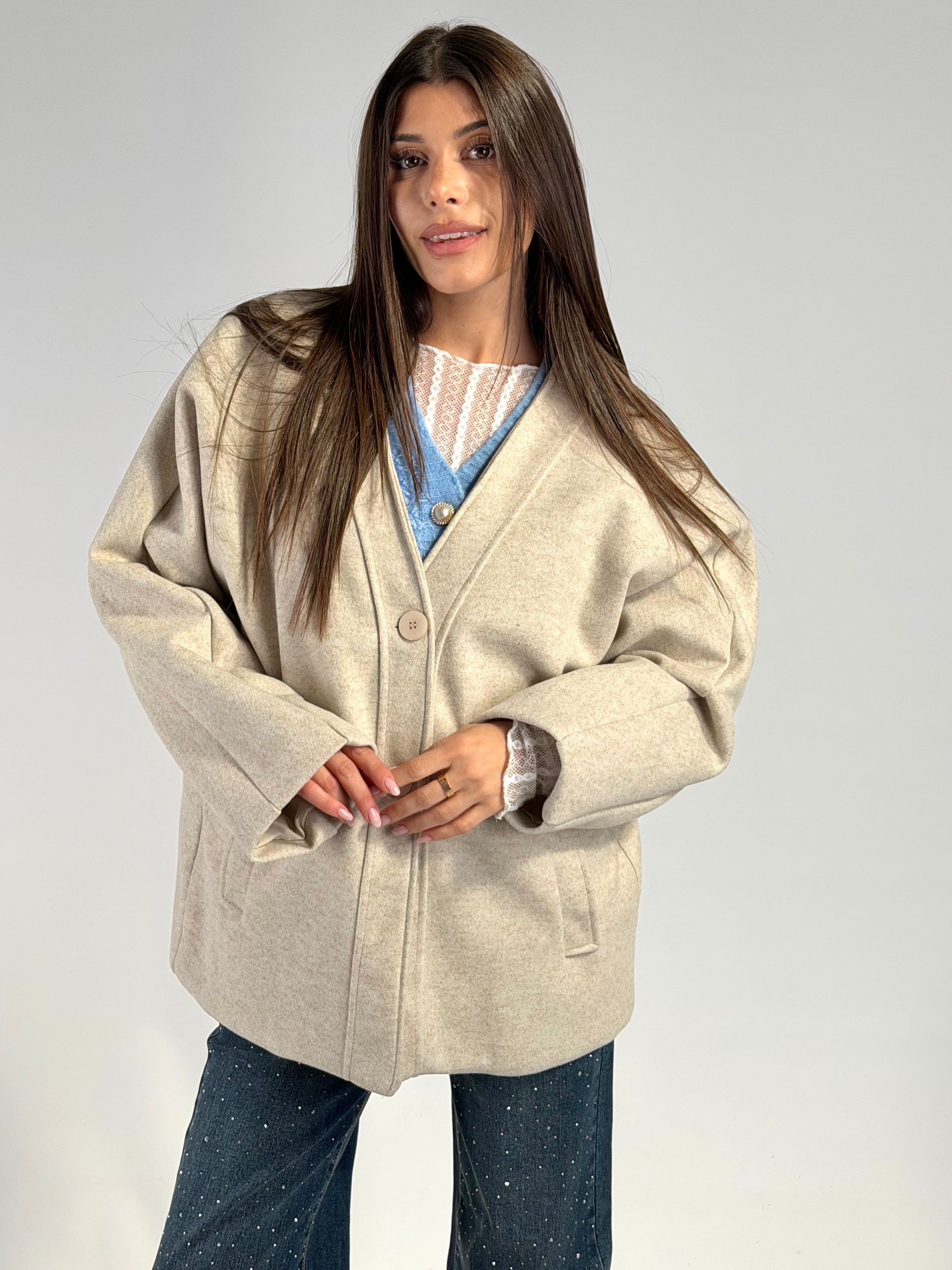 cappotto bomber patricia panna