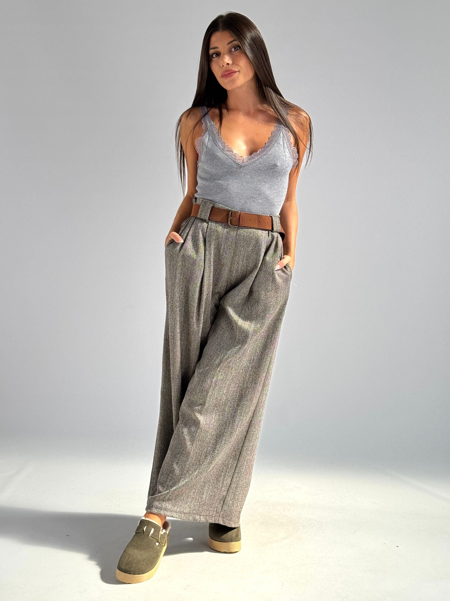 Top Mary grigio