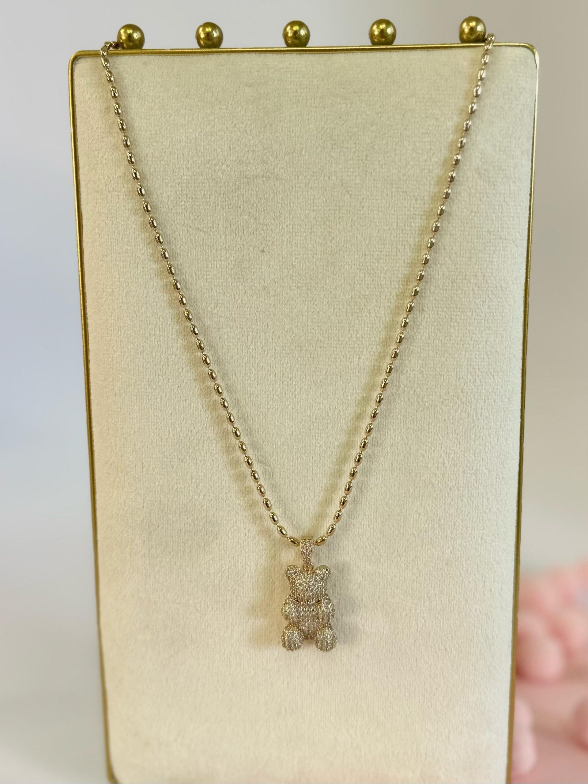 Collana catena sfere + maxy teddy