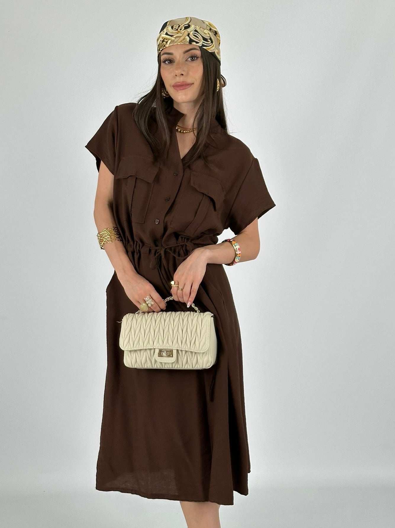 Abito coulisse marrone