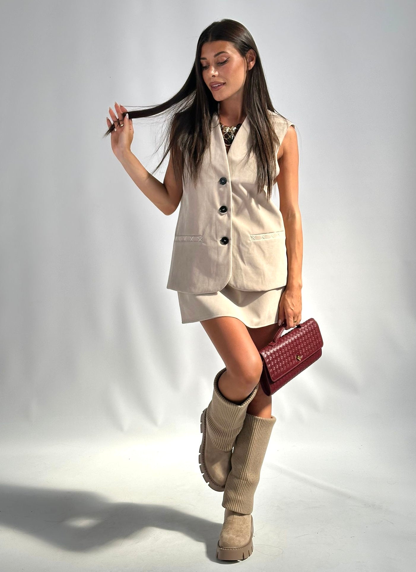 Gilet completo Dubai beige