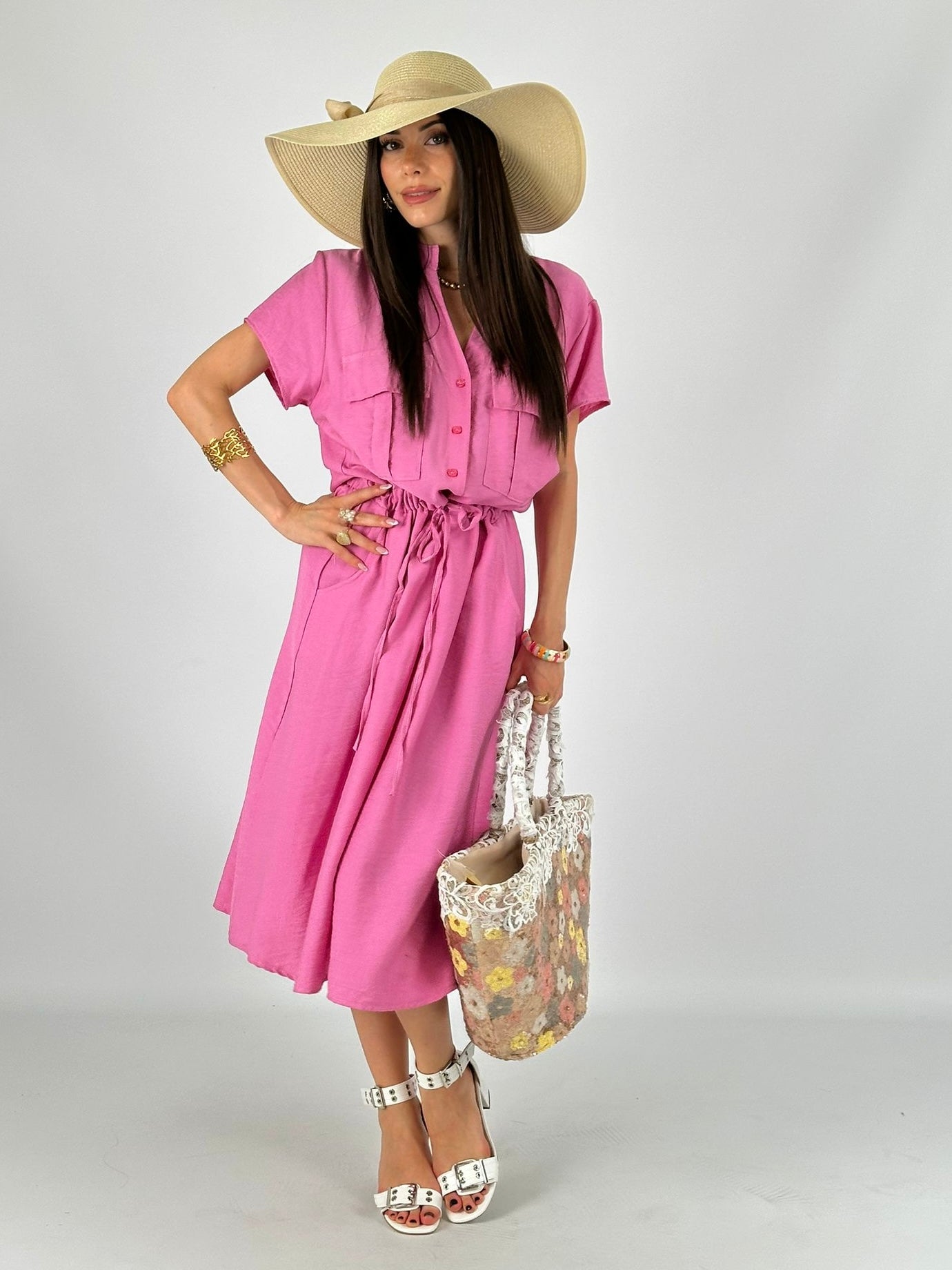 Abito coulisse rosa
