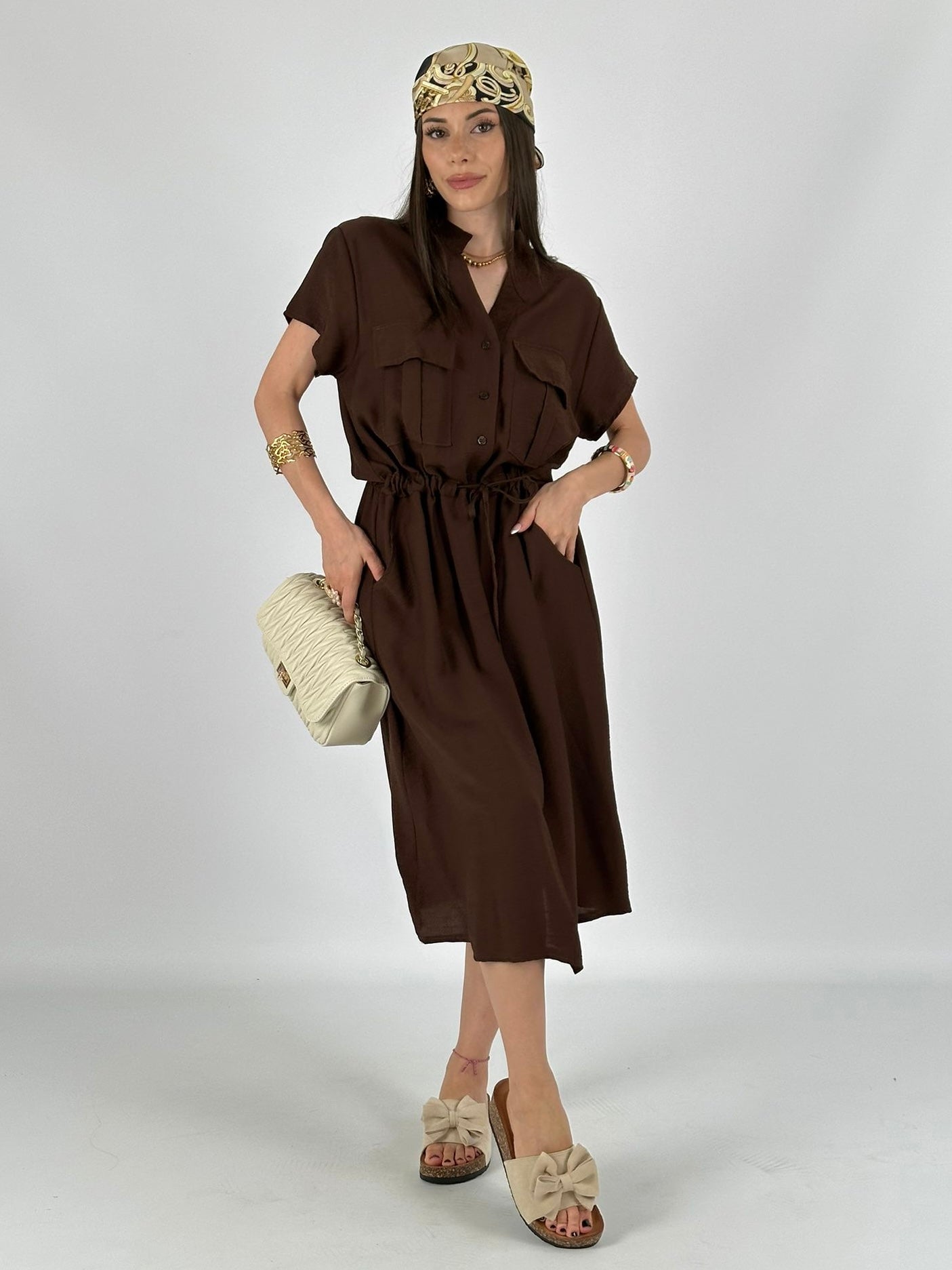 Abito coulisse marrone