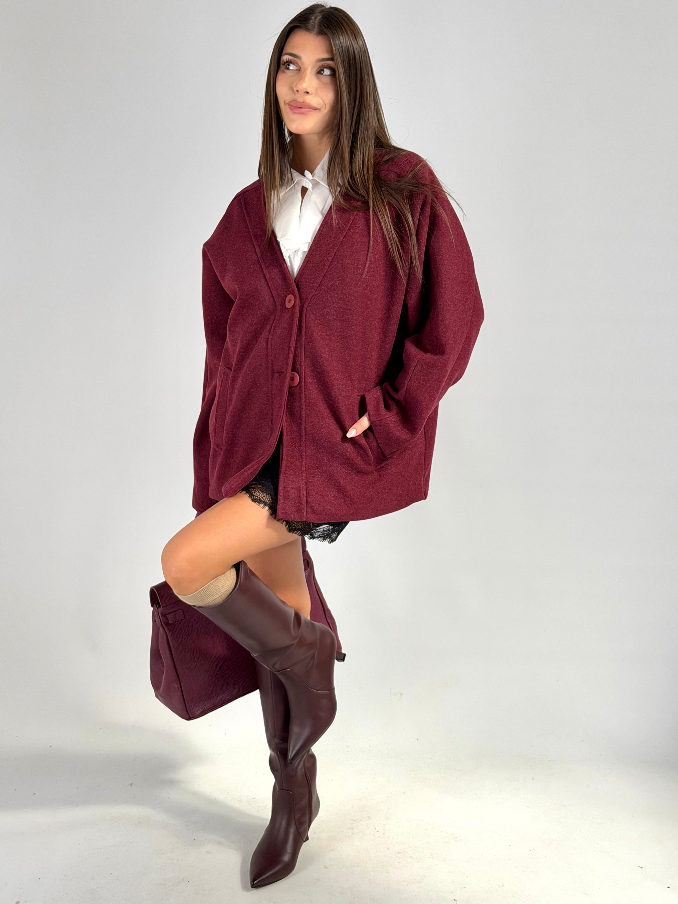 cappotto bomber patricia bordeaux