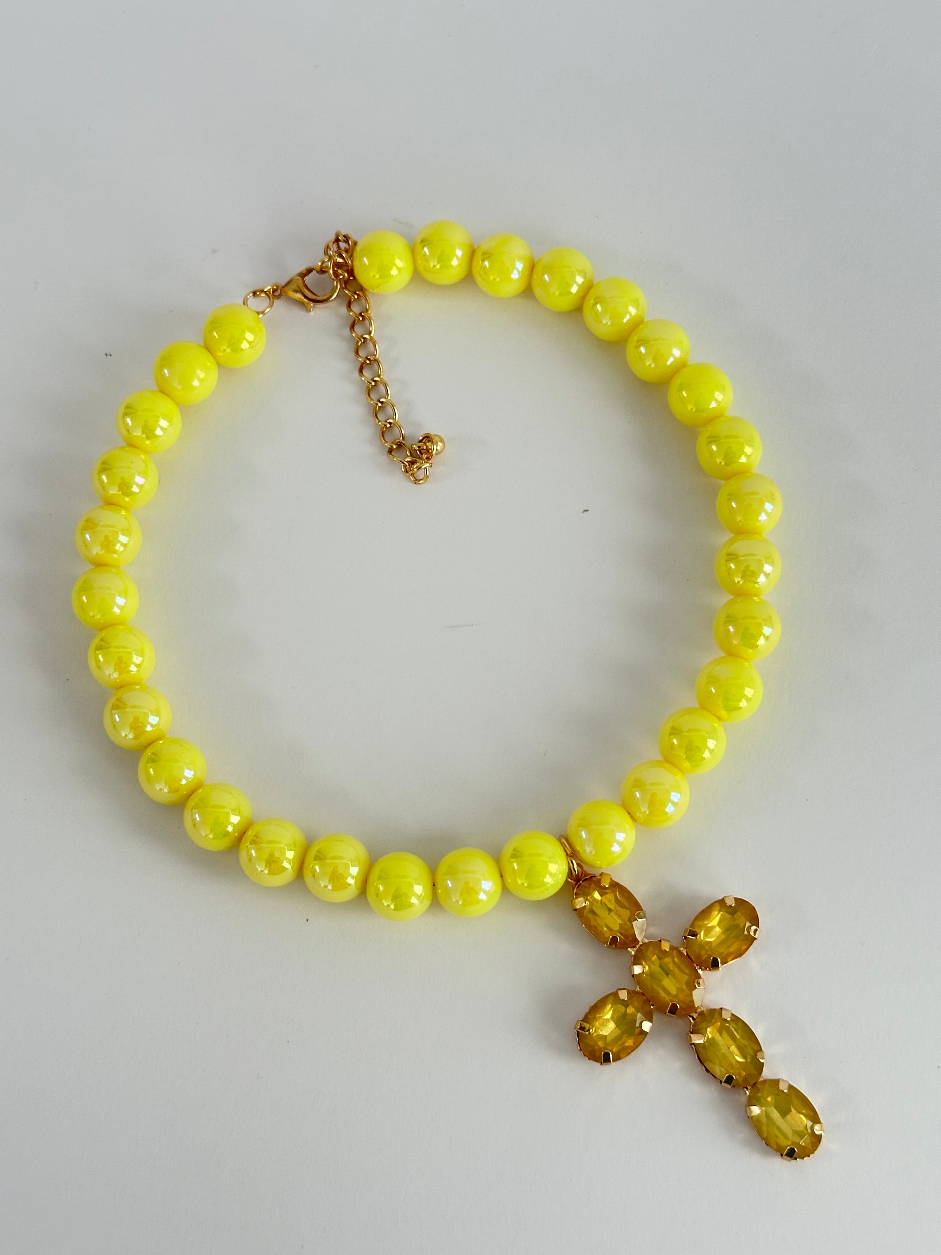 maxi Collana croce colorata