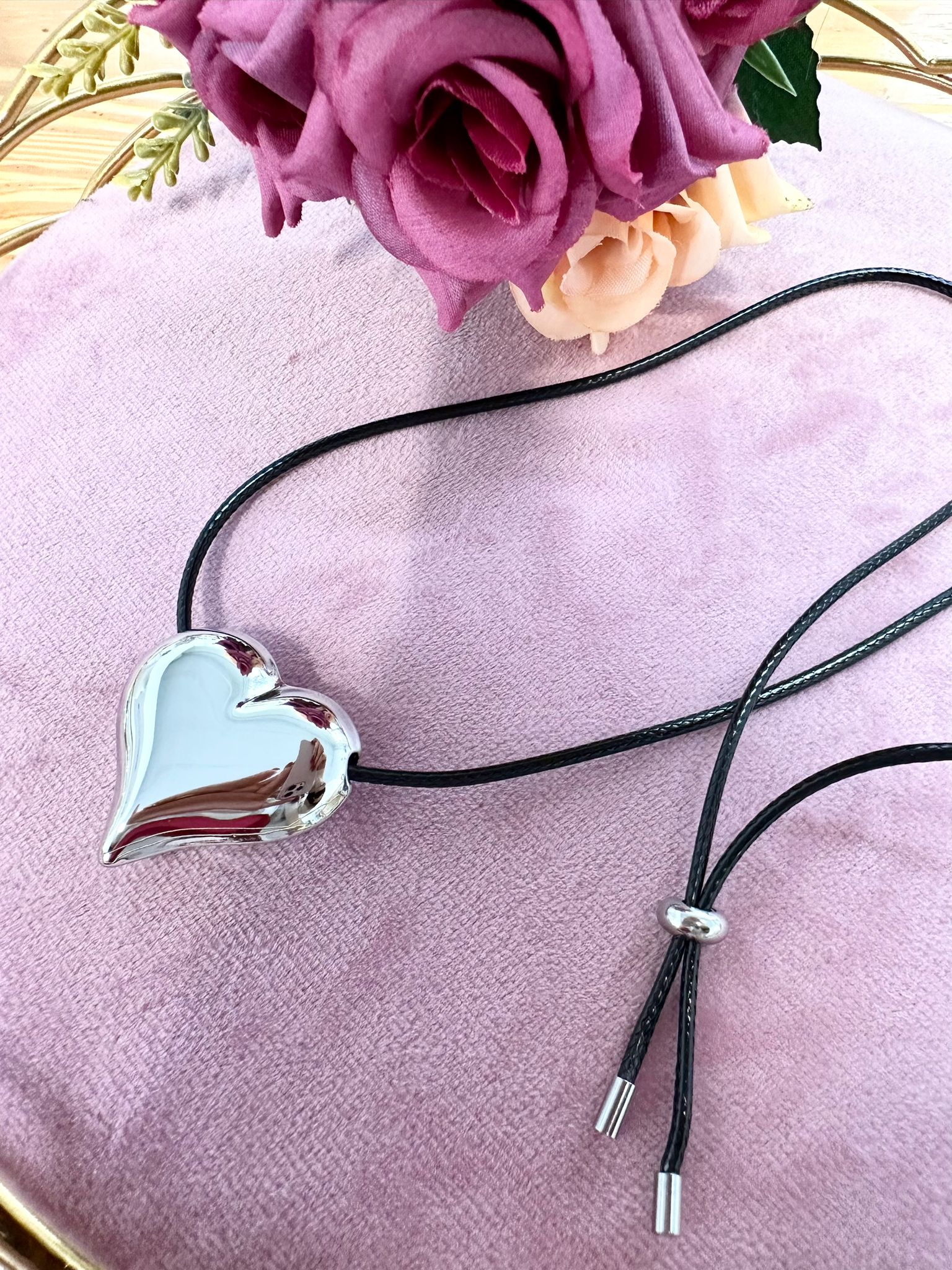Collana Chocker regolabile maxi cuore