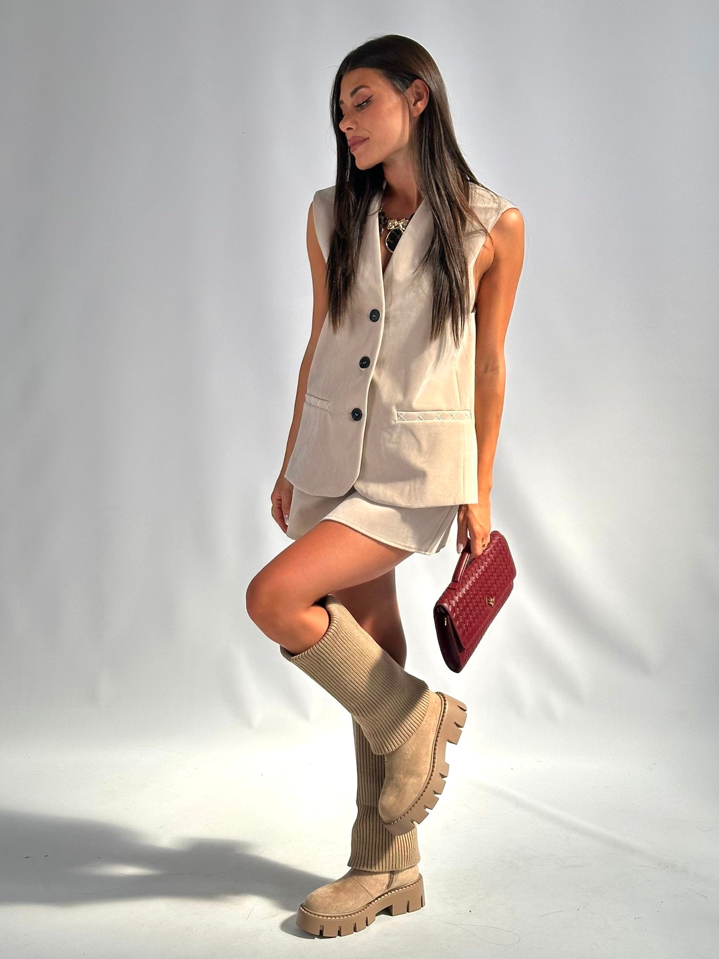 Gilet completo Dubai beige