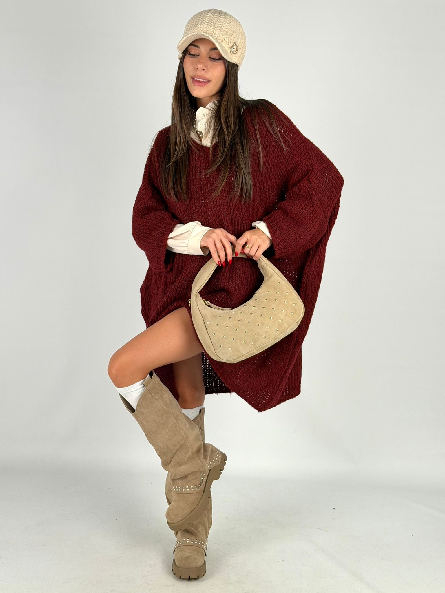 Abito/maglione Adriana bordeaux