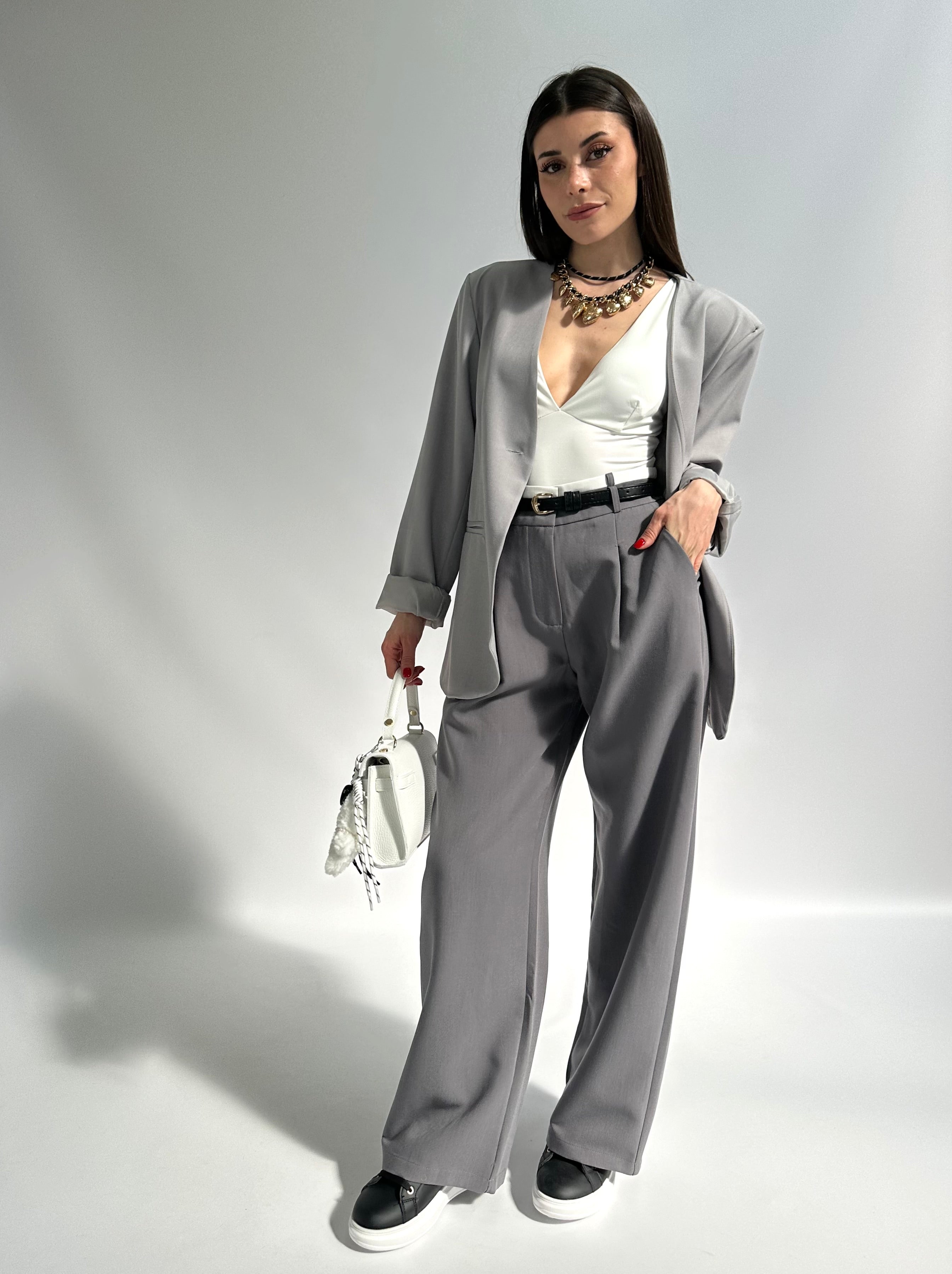 Pantalone palazzo grigio Giuly