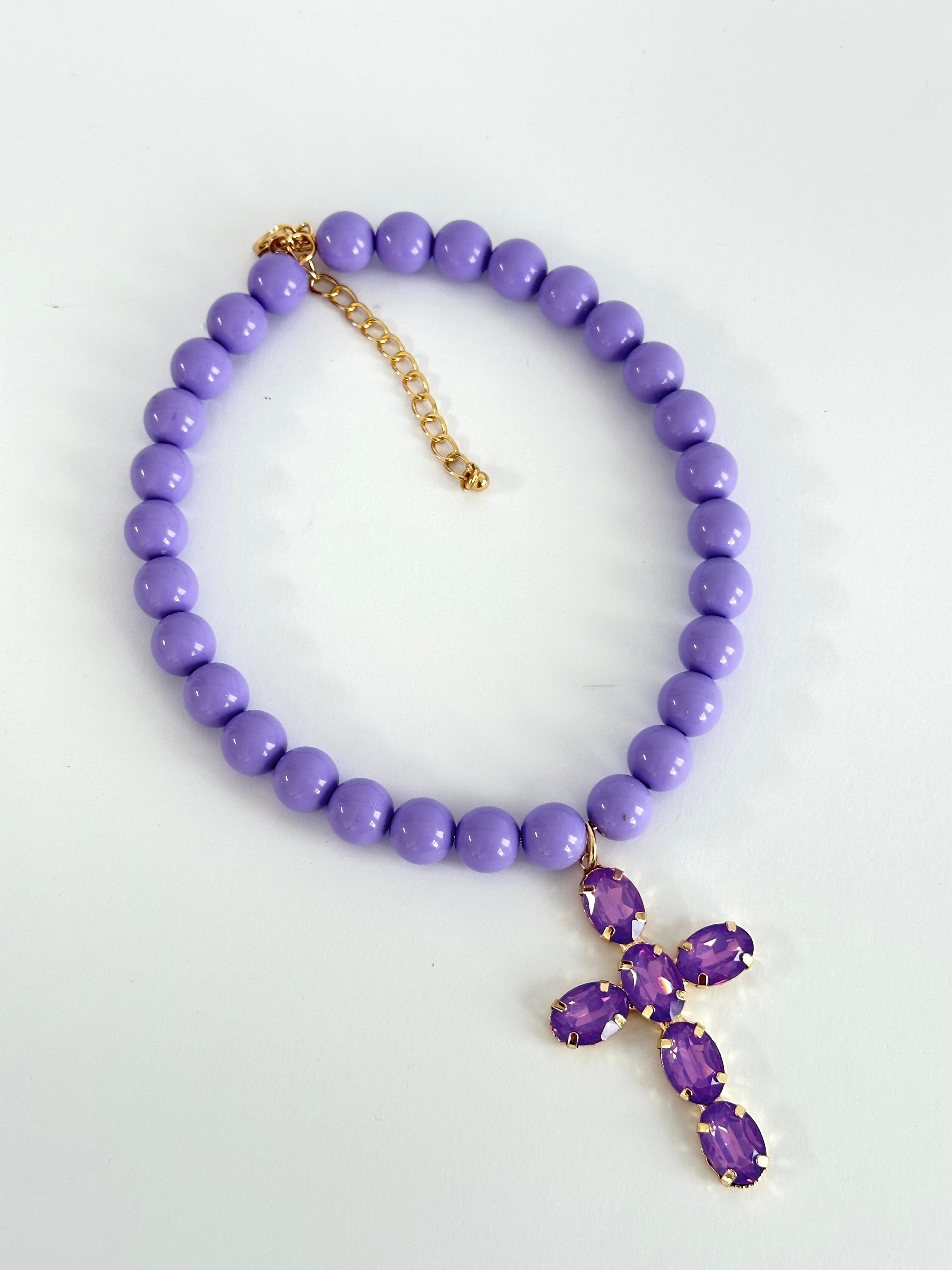 maxi Collana croce colorata