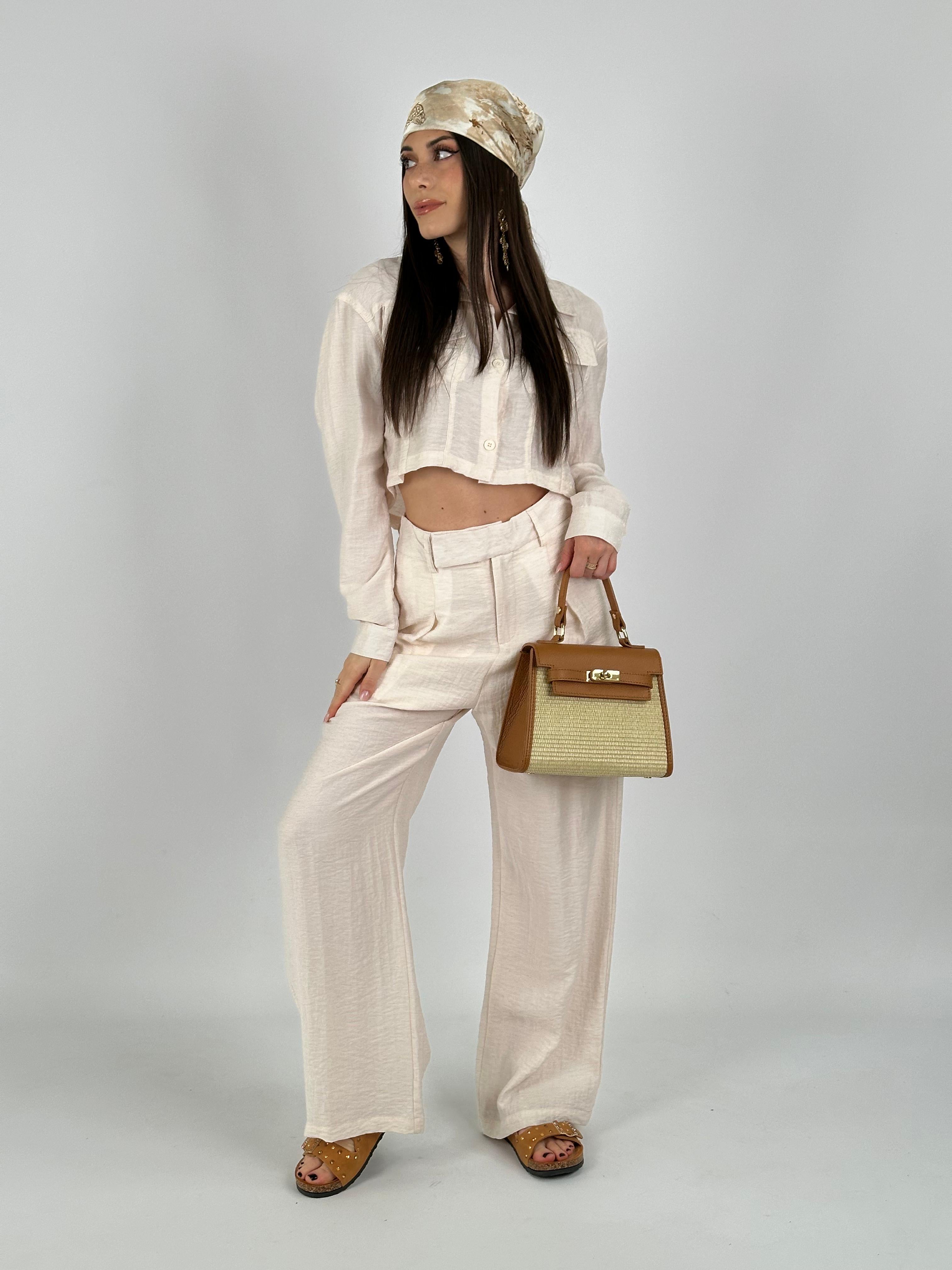 Pantalone completo adele beige