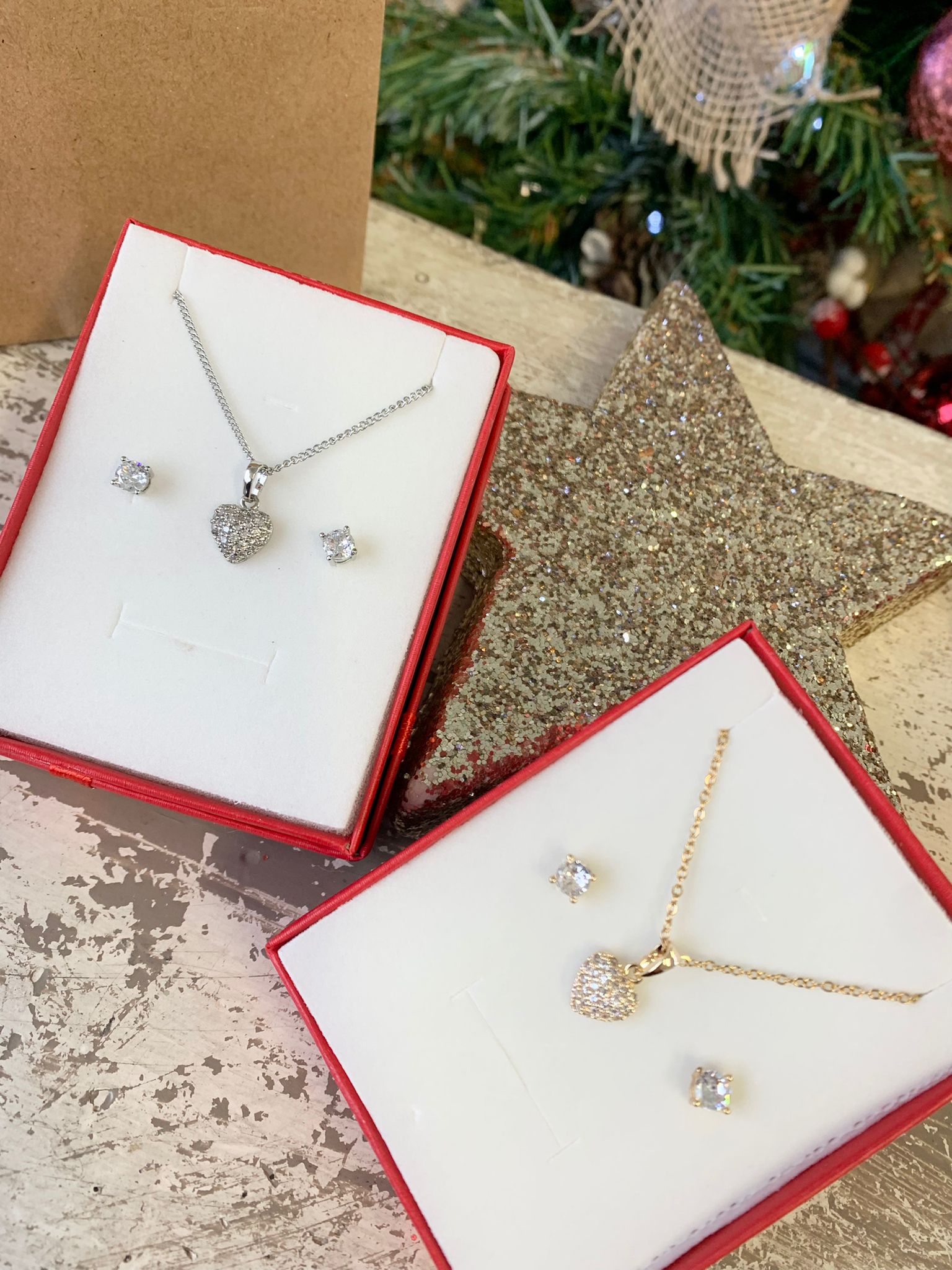 SET COLLANA cuore zirconato + punto luce