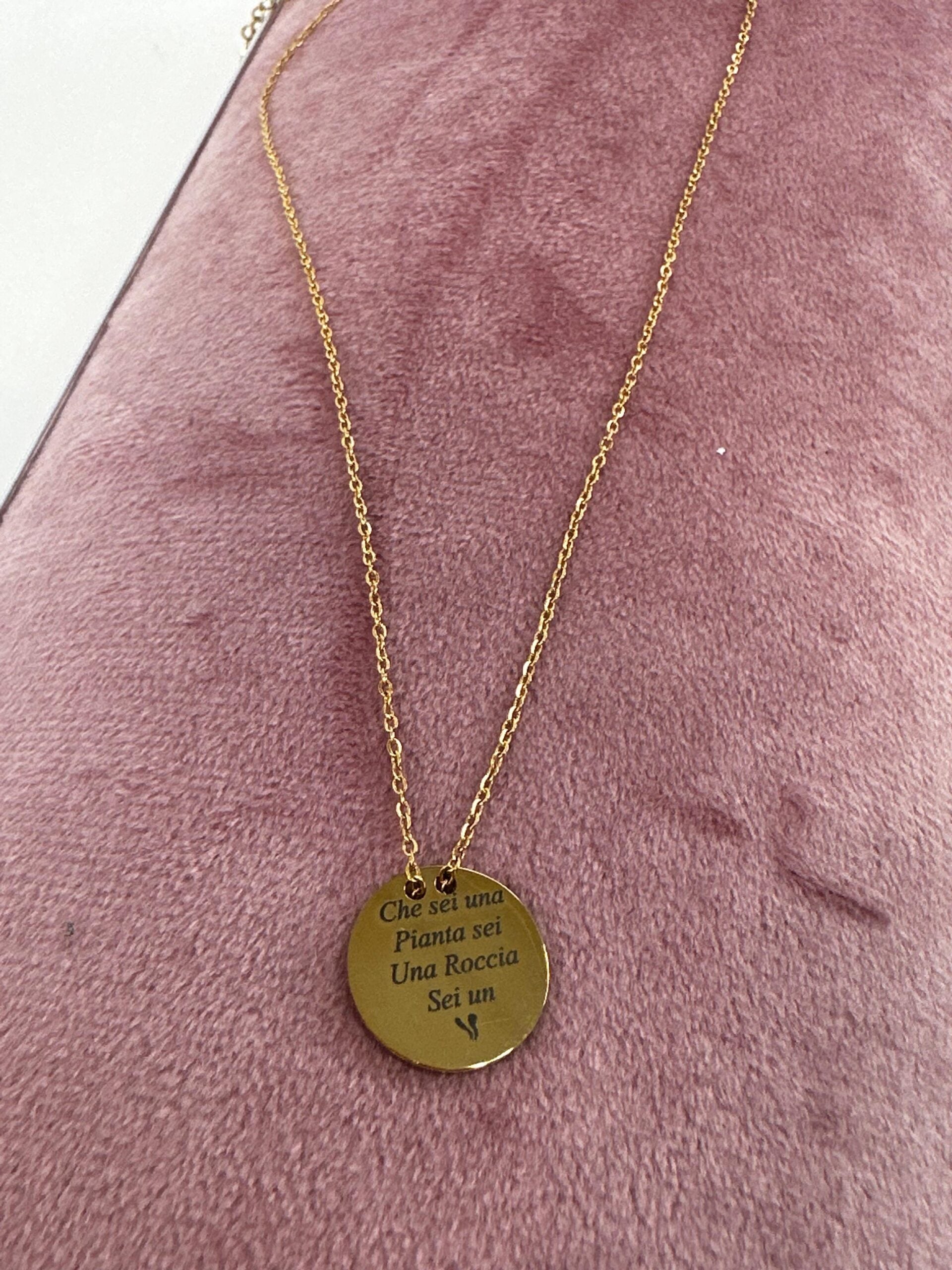 Collana placca rotonda personalizzabile