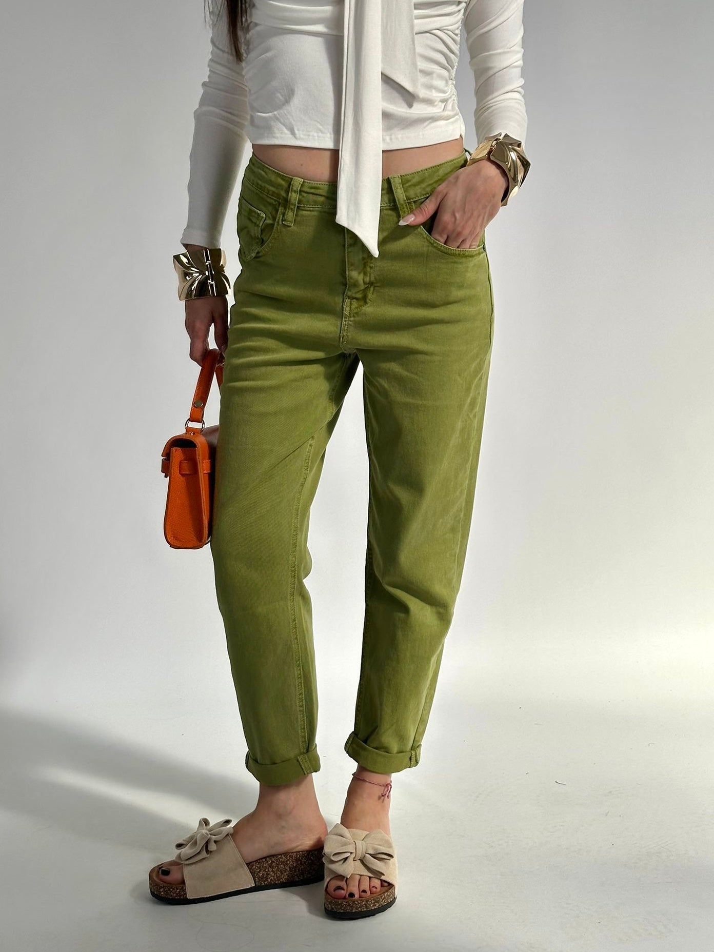 Jeans Iris verde acido