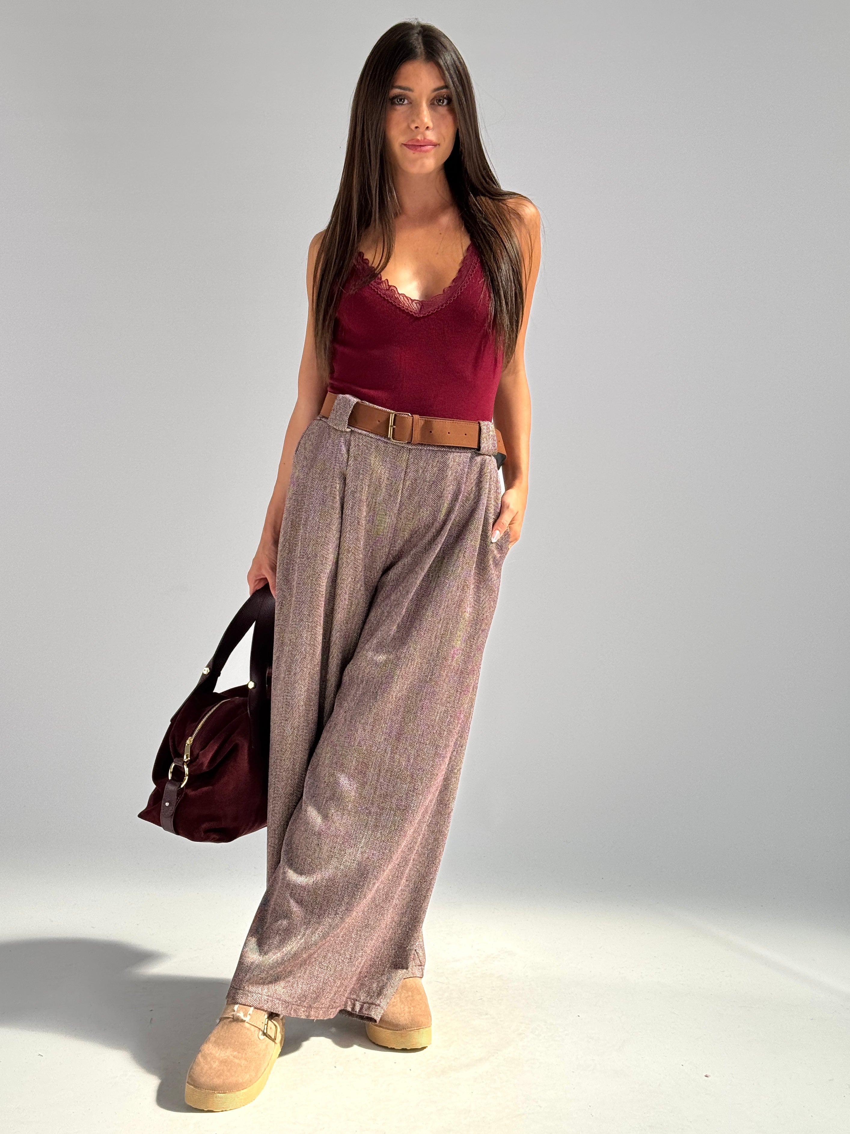 Pantalone completo Mary bordeaux