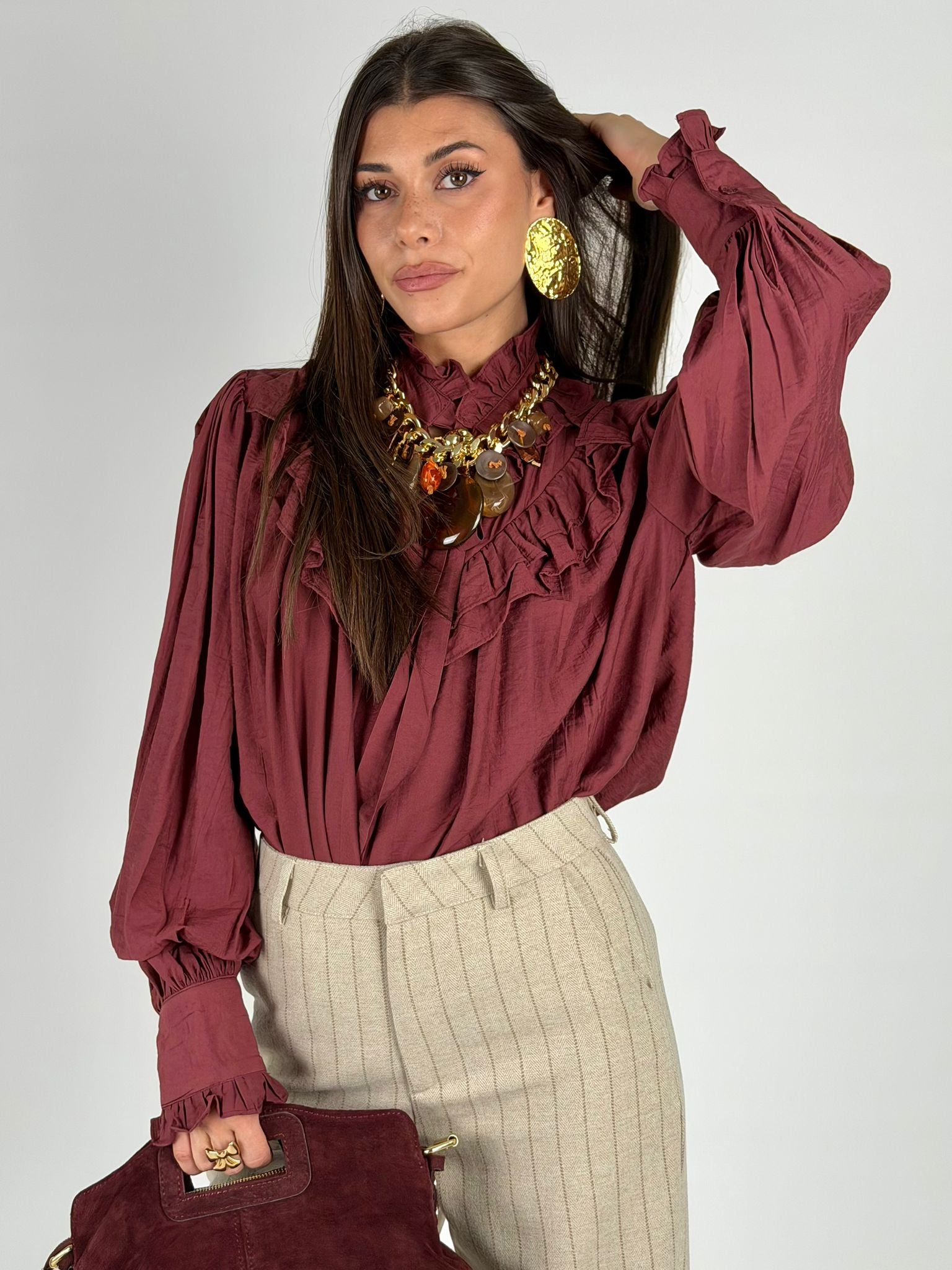 Camicia Agata bordeaux