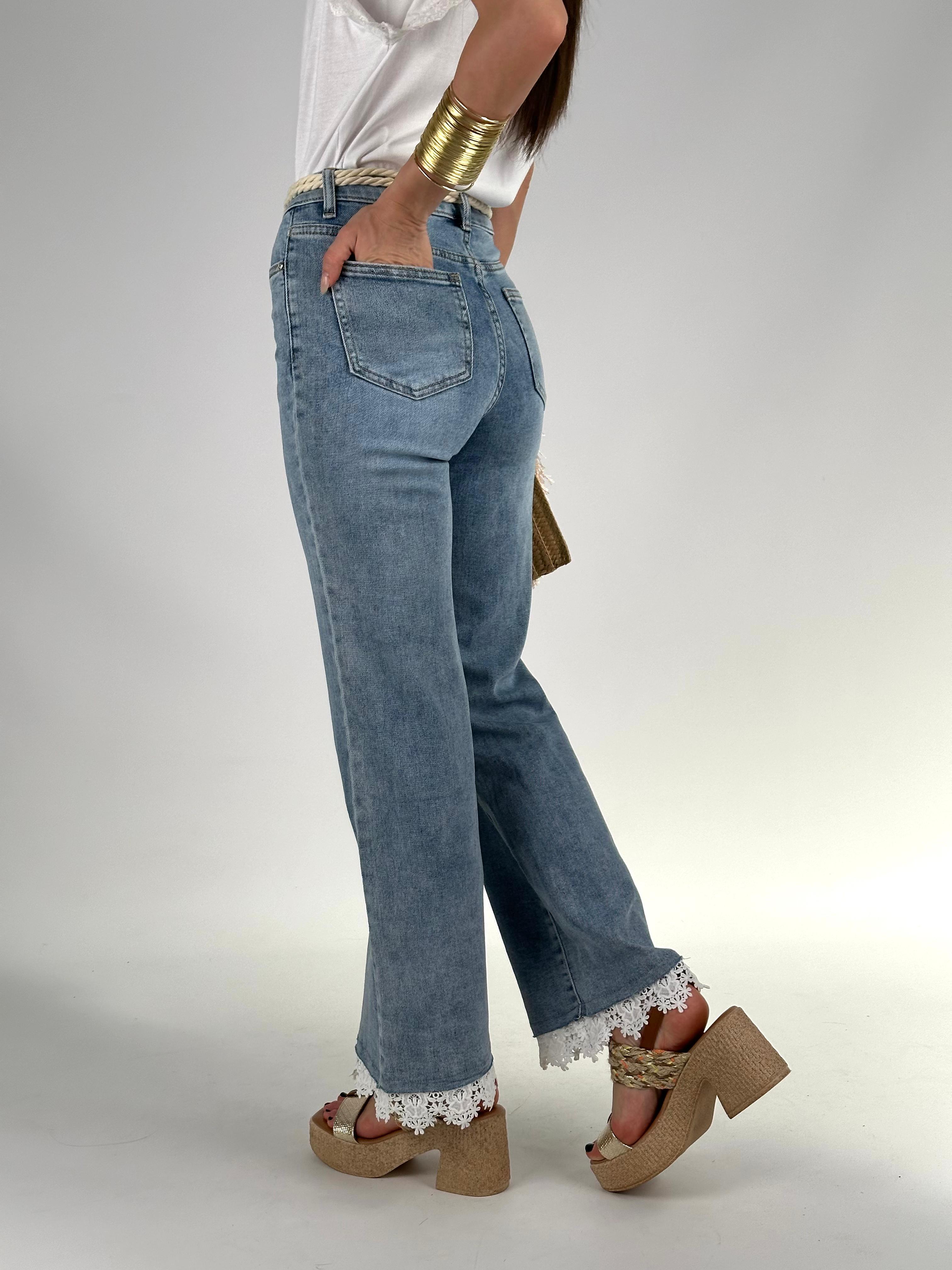 Jeans cintura corda