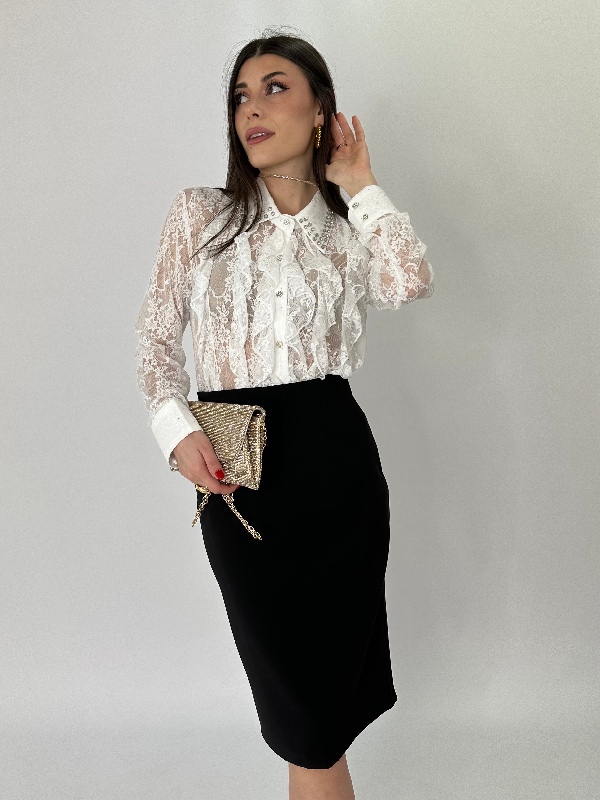 Gonna elasticizzata lounghette nero