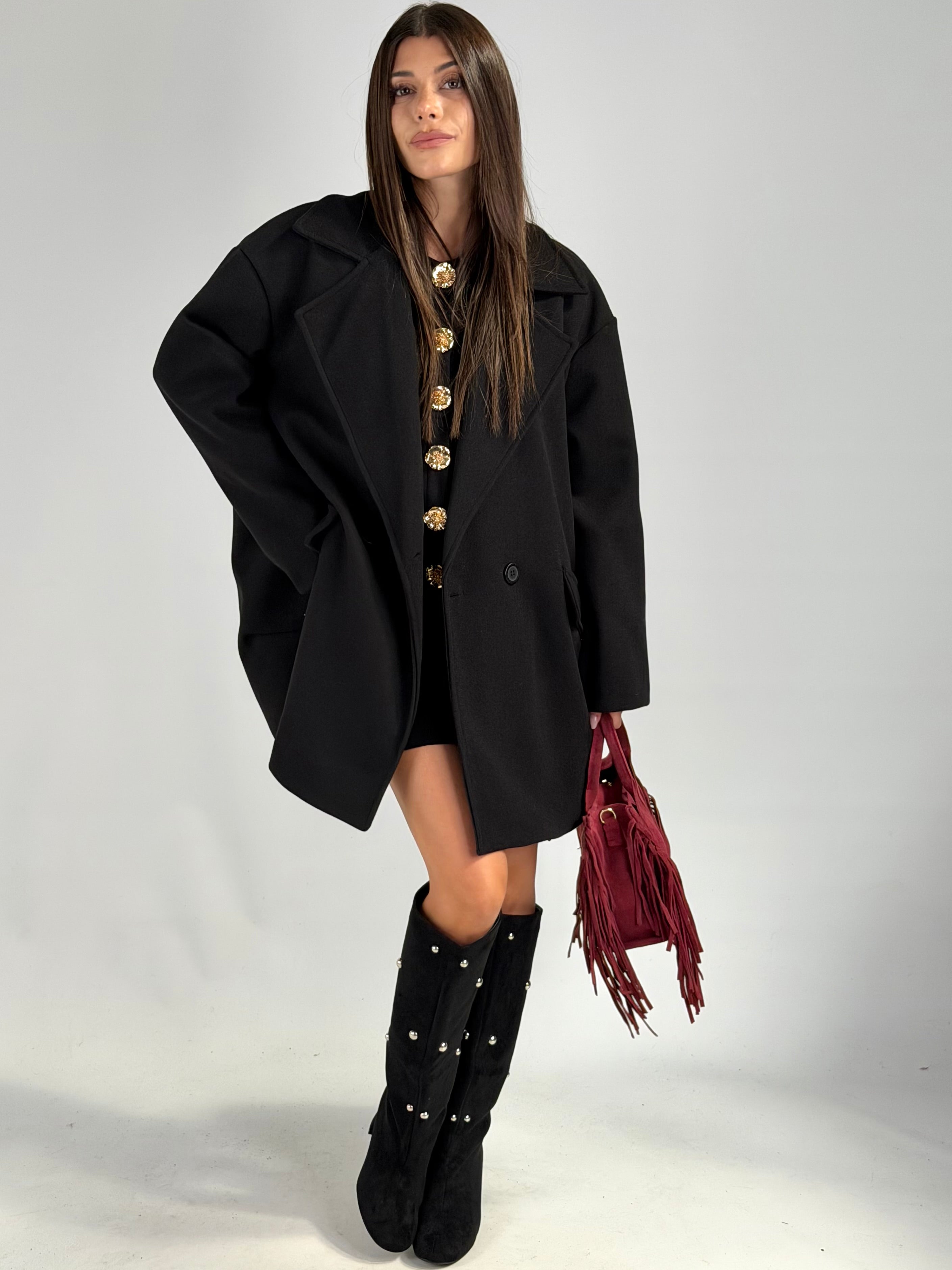 Cappotto doppio petto felicia nero