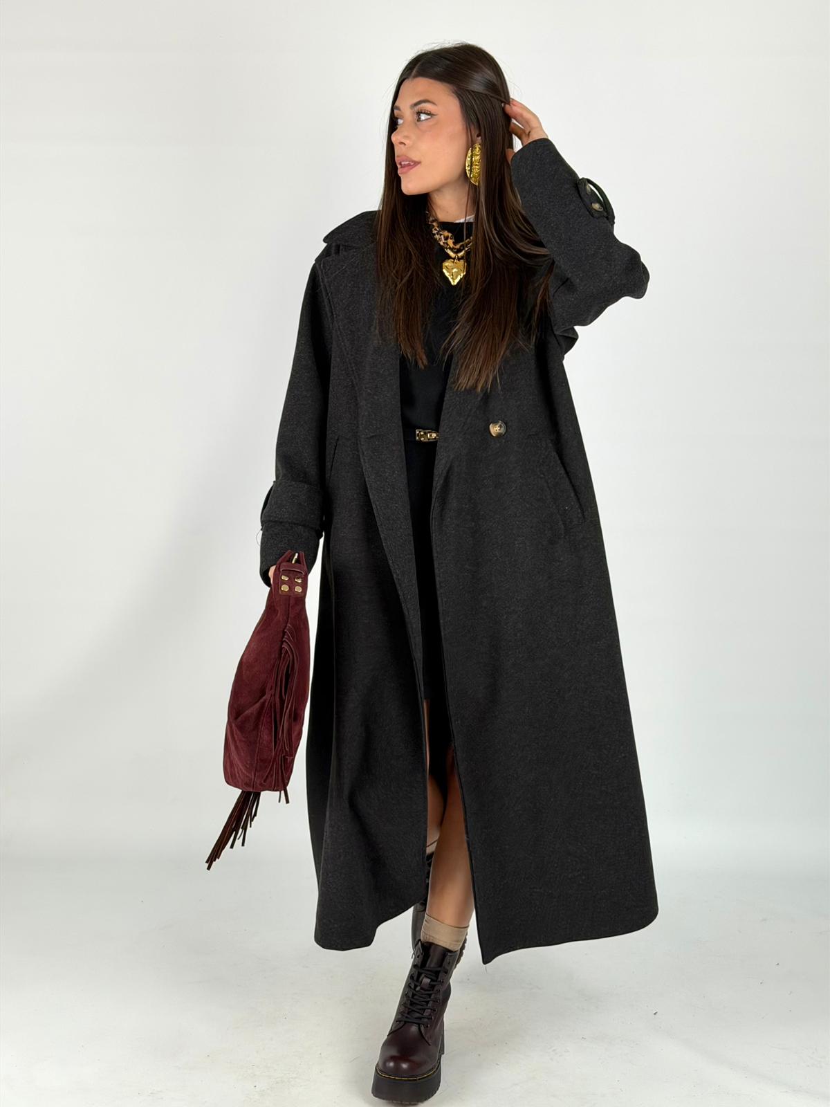 Maxi cappotto ASIA nero