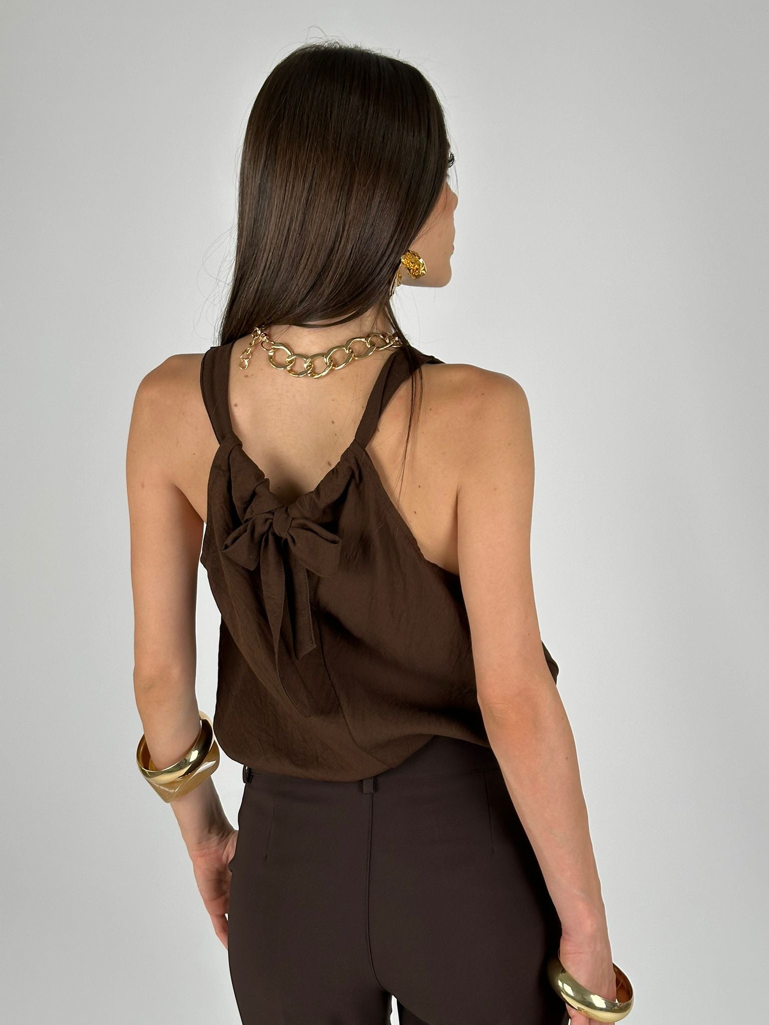 Top fiocco retro moro
