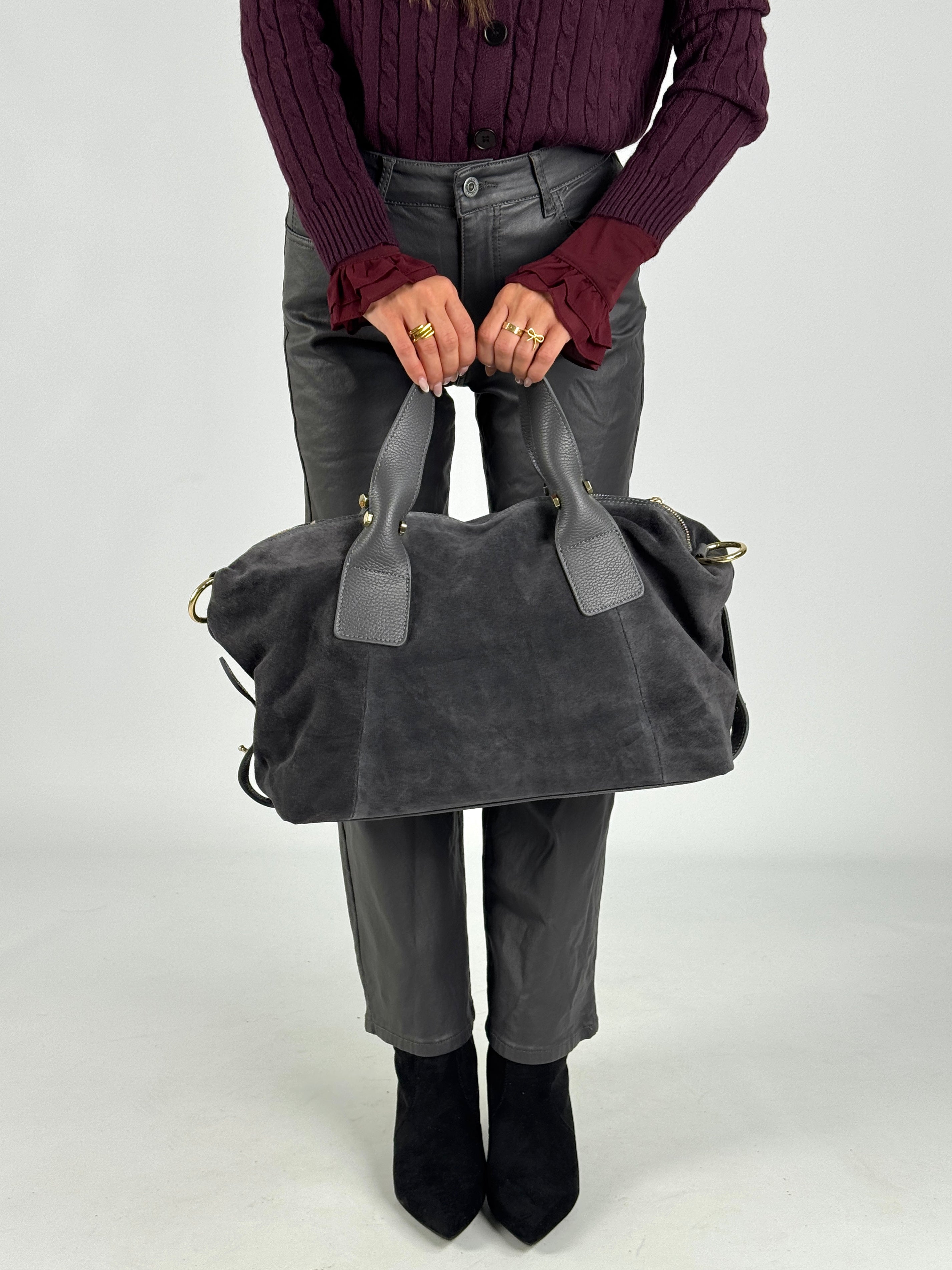 Pantalone in ecopelle Vicy grigio
