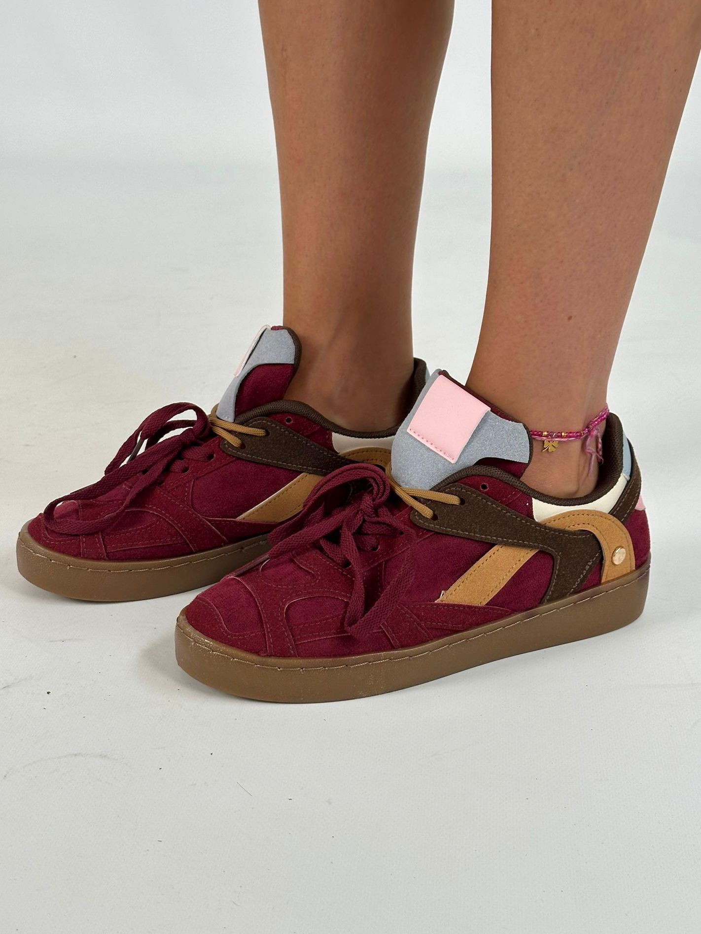 Sneakers bicolor bordeaux