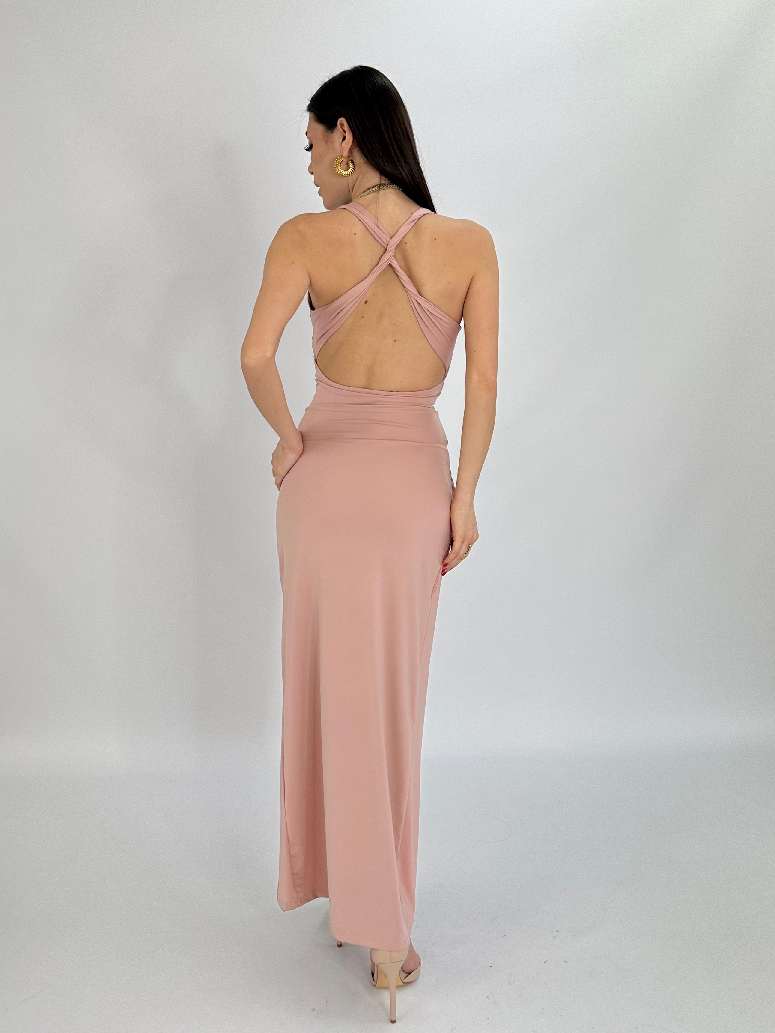 Abito tubino elastico ninfea rosa