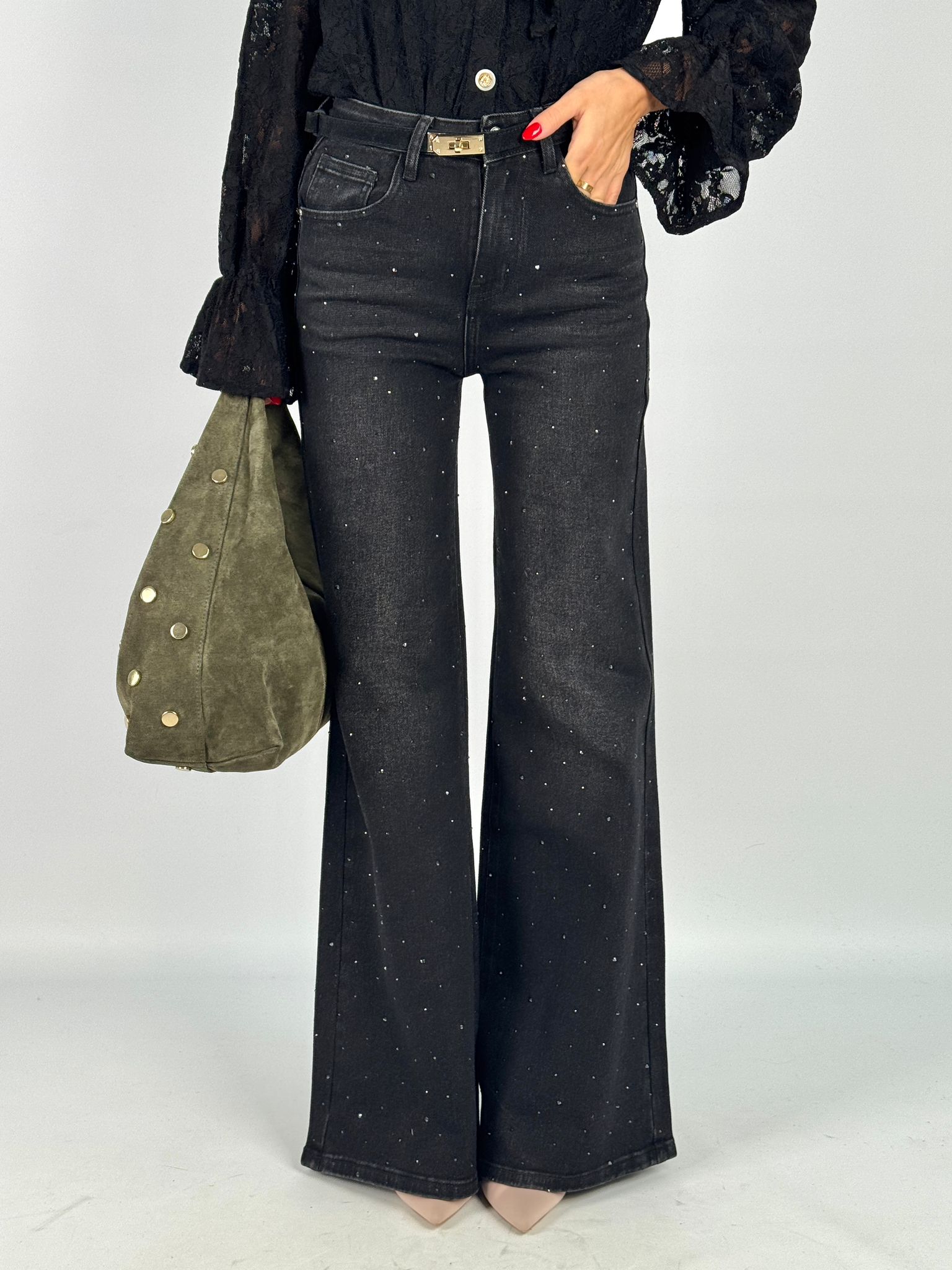Jeans shining nero