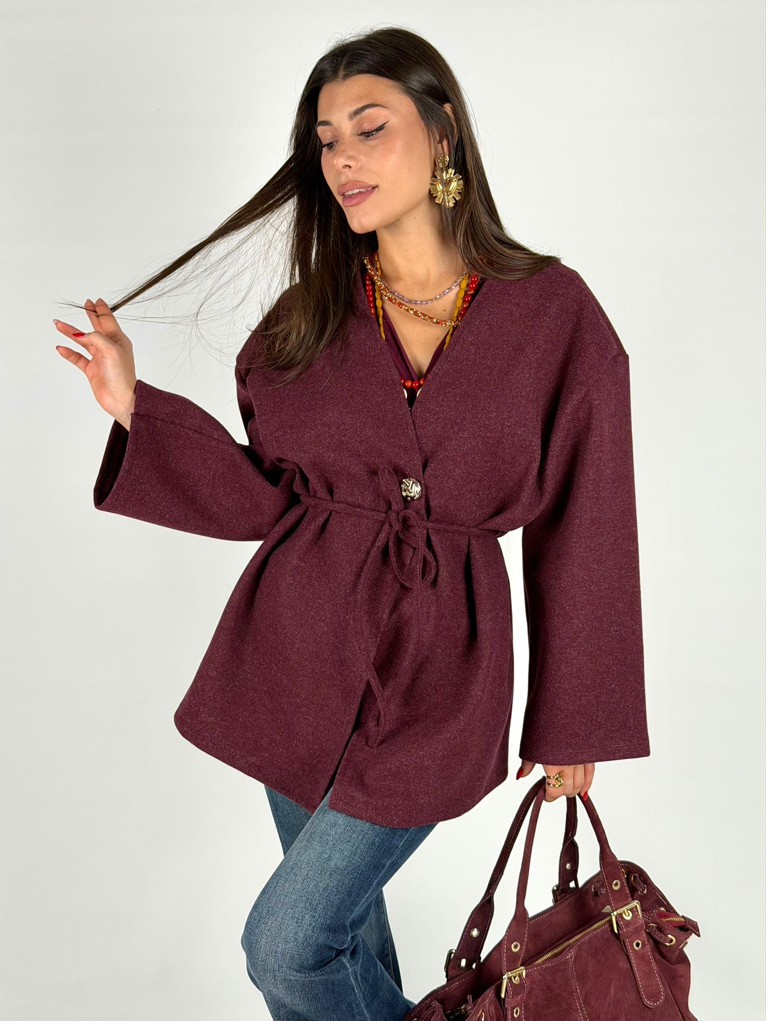 Cappotto Britney bordeaux