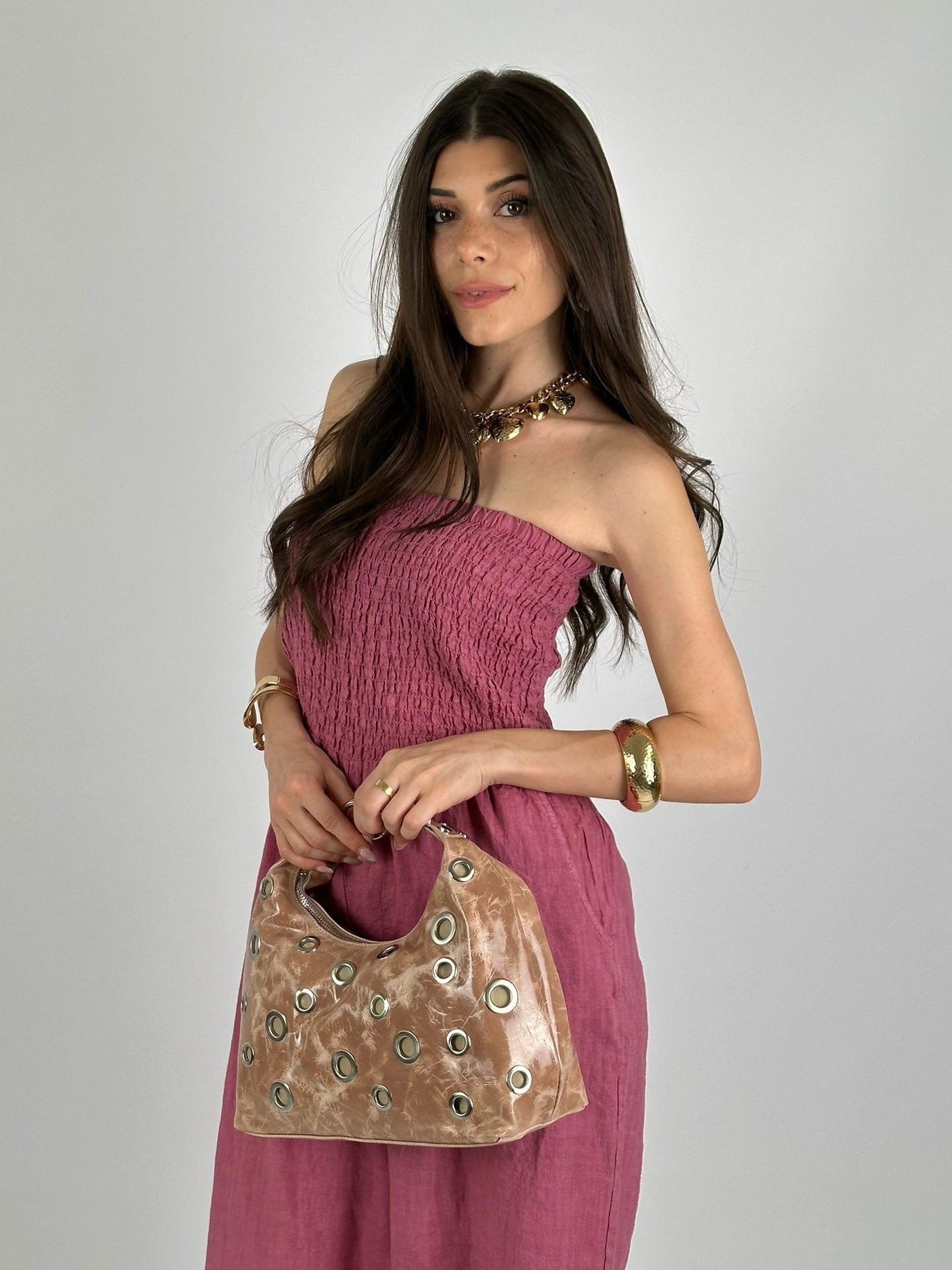 Tuta 100% Lino rosa