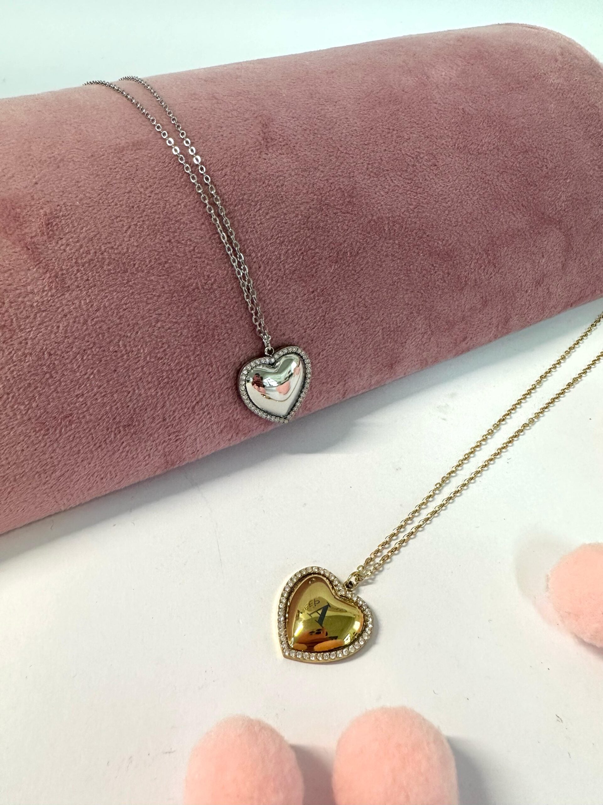 Collana cuore con filo di zirconi personalizzabile