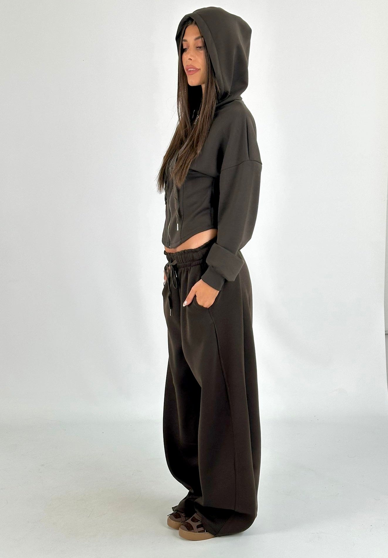 Pantalone tuta Gemma marrone