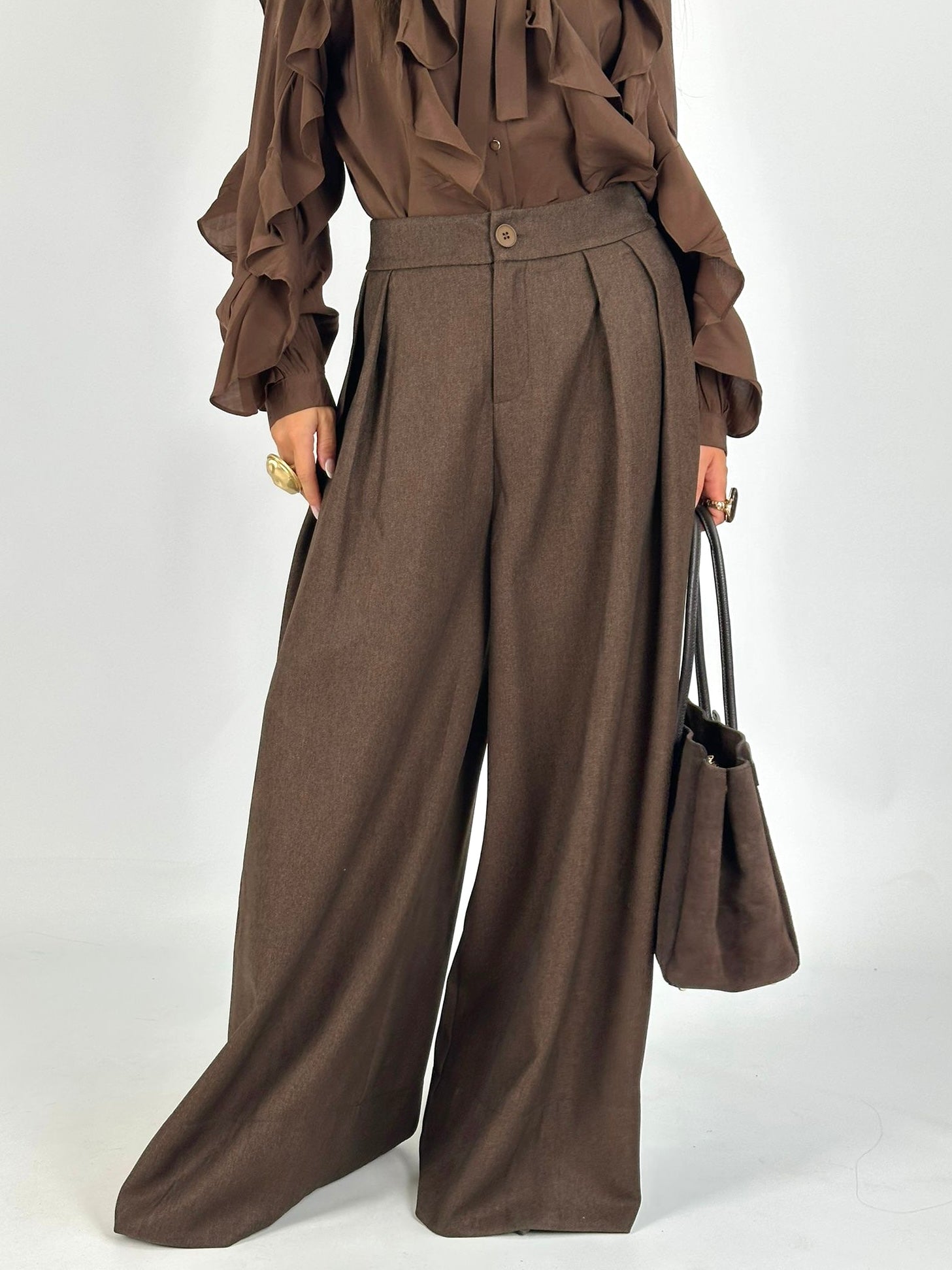 Maxi pantalone Zoe marrone