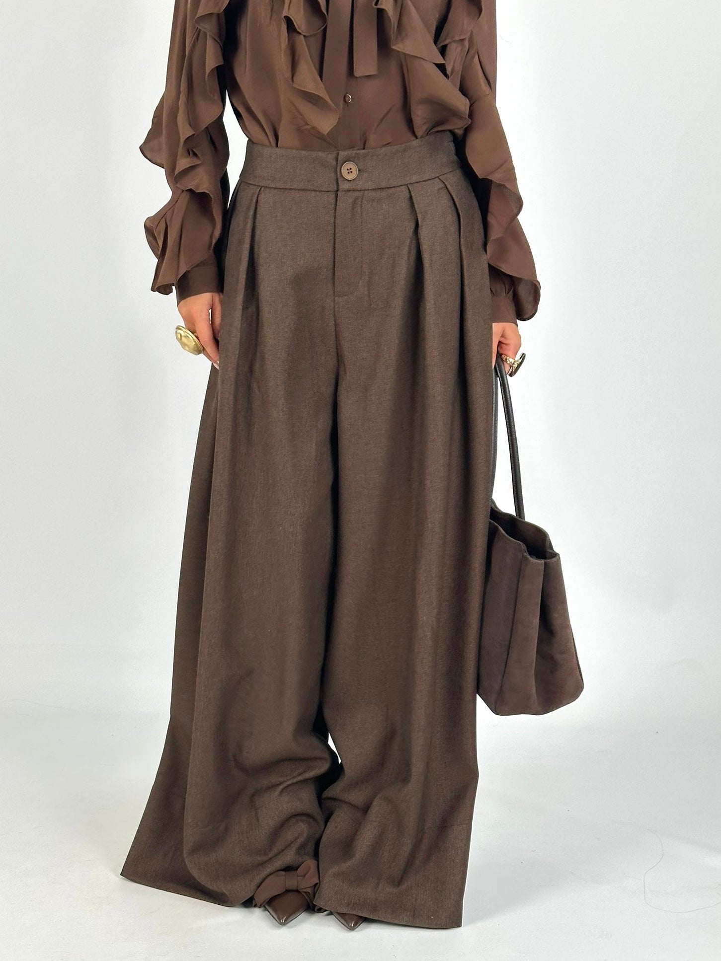 Maxi pantalone Zoe marrone