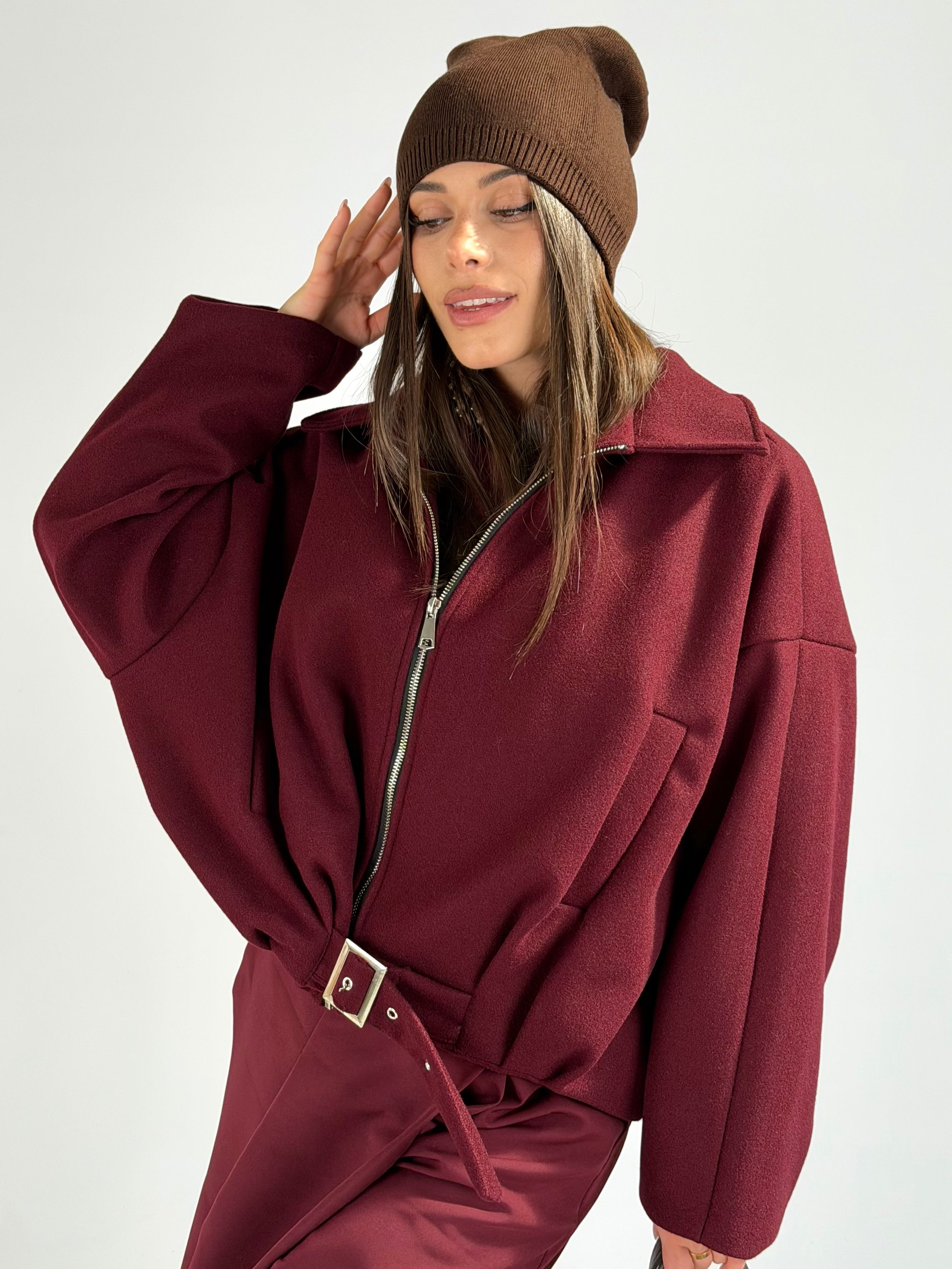 cappotto bomber delia bordeaux