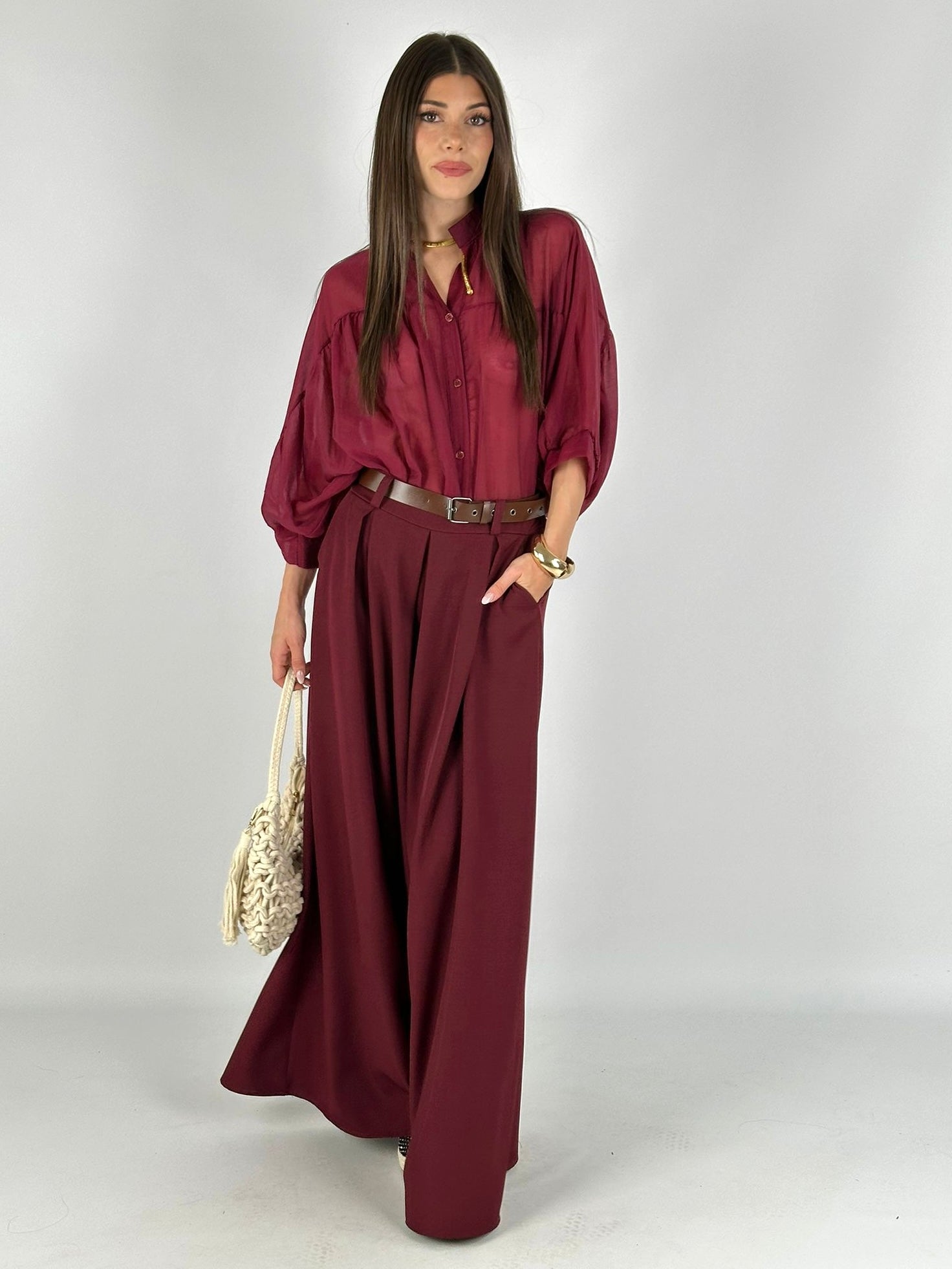 Pantalone Dorah bordeaux