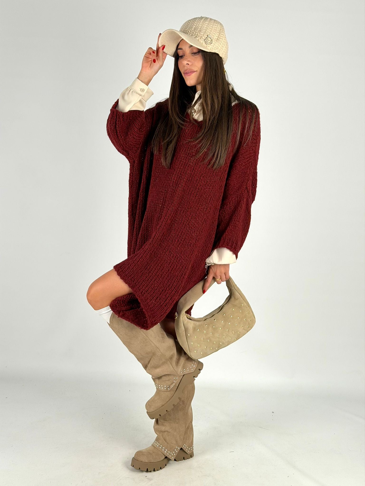 Abito/maglione Adriana bordeaux