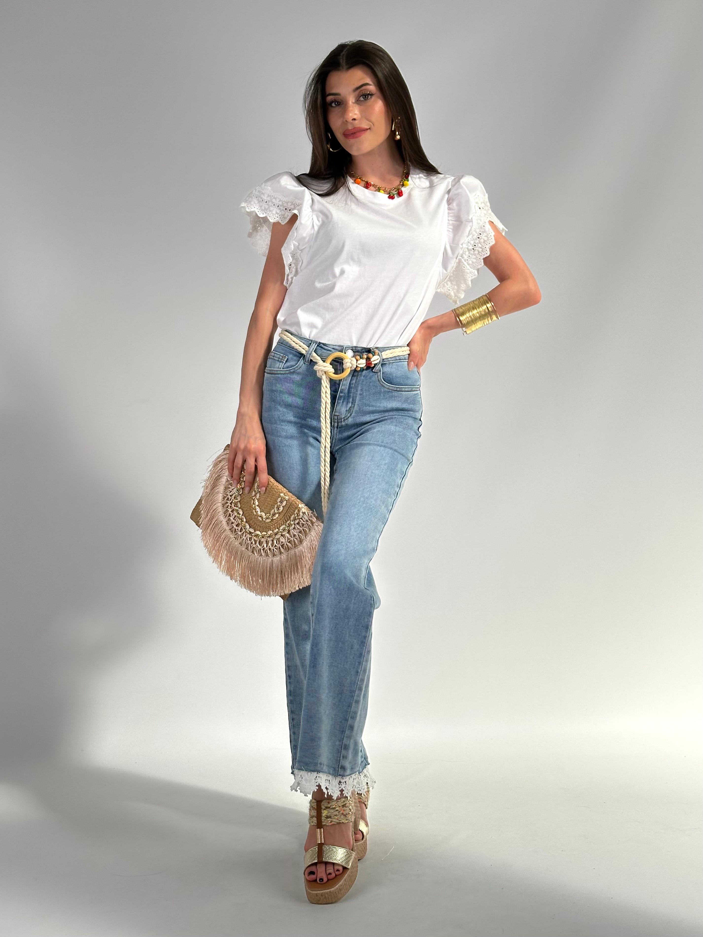 Jeans cintura corda